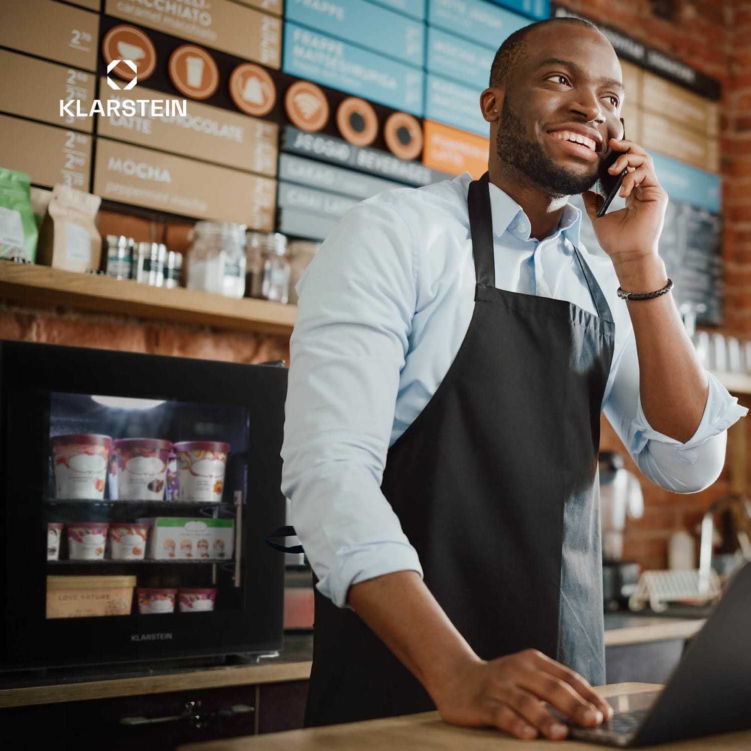 IceAge 36 Congélateur 36 litres classe E 2 étagères thermostat façade en verre 36 L | Noir