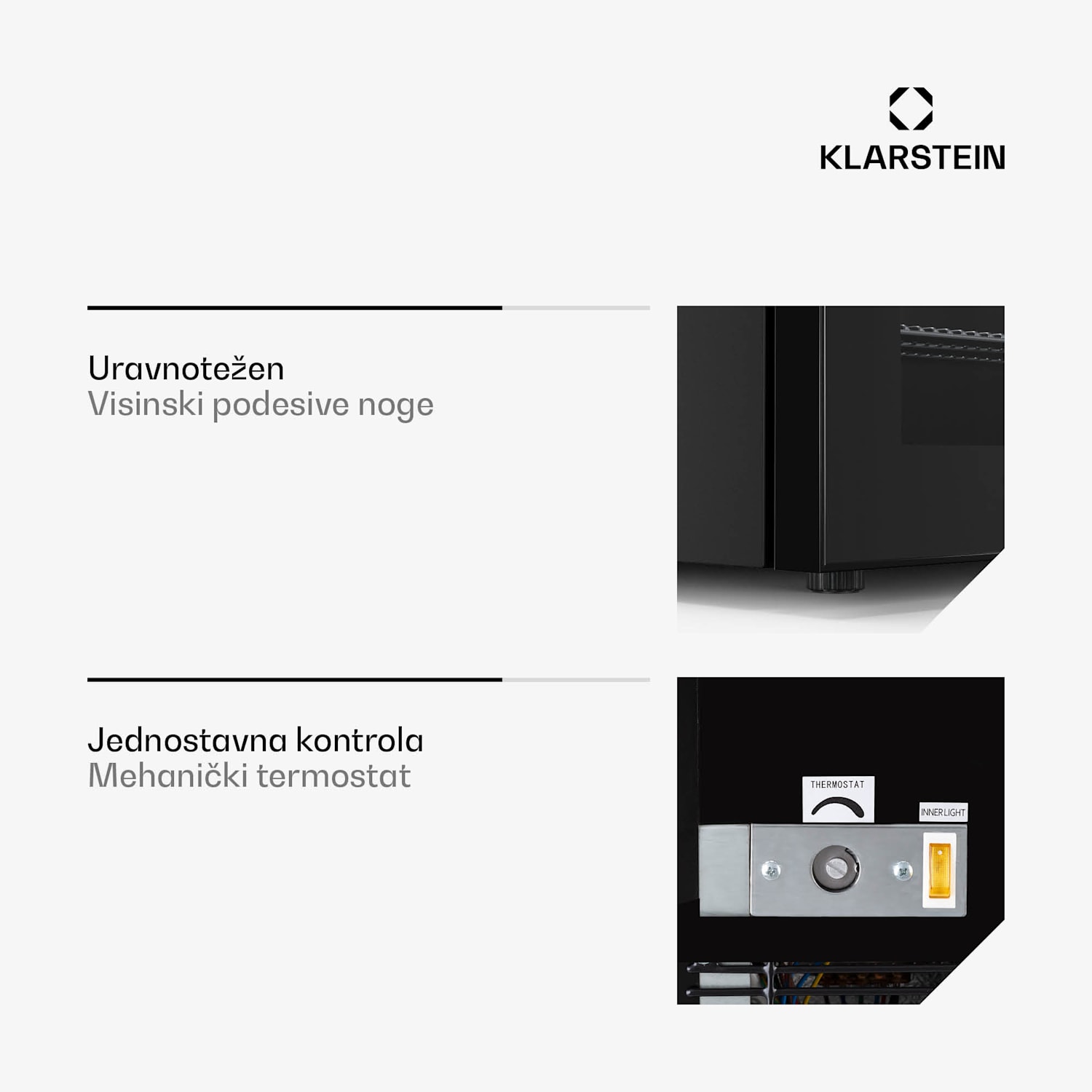 IceAge 88, zamrzivač, 88 litara, energetska klasa E, 2 etaže, termostat, staklena prednja strana 88 Ltr | Crna