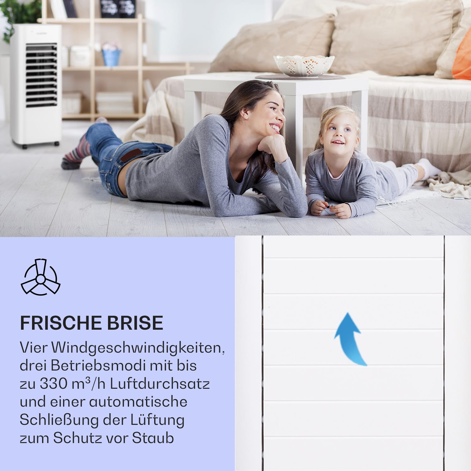 IceWind Max 3-in-1 Luftkühler 330 m³/h 60W 6 Ltr Timer Fernbedienung 
