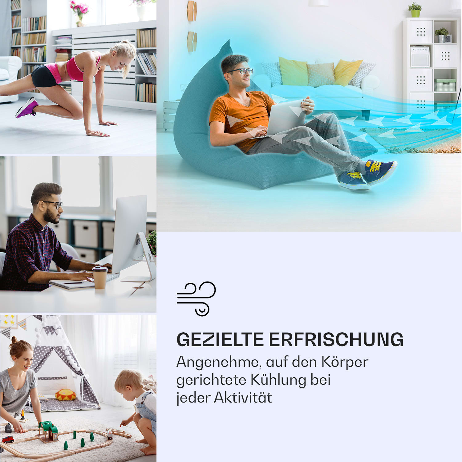 IceWind Max 3-in-1 Luftkühler 330 m³/h 60W 6 Ltr Timer Fernbedienung 