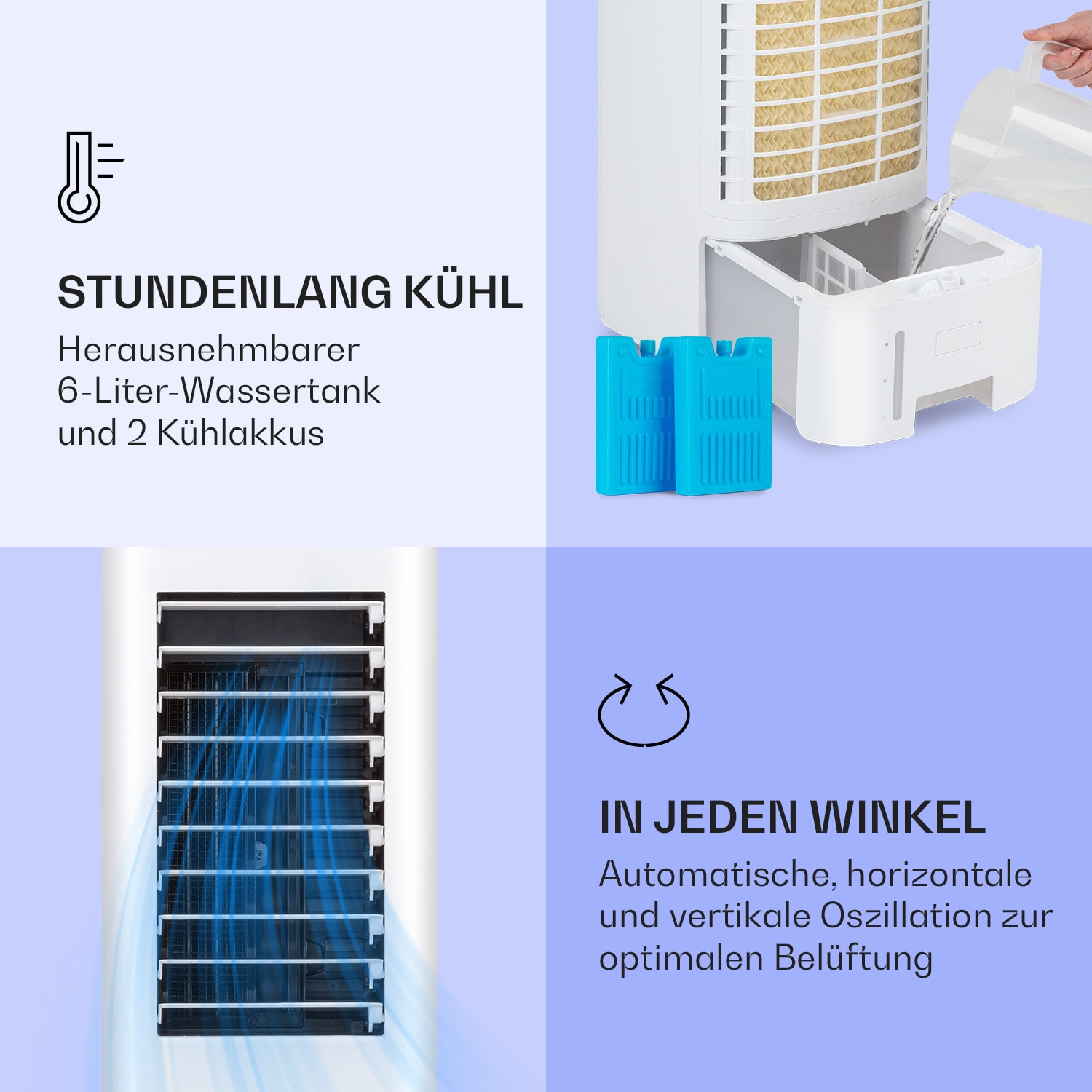 IceWind Max 3-in-1 Luftkühler 330 m³/h 60W 6 Ltr Timer Fernbedienung 