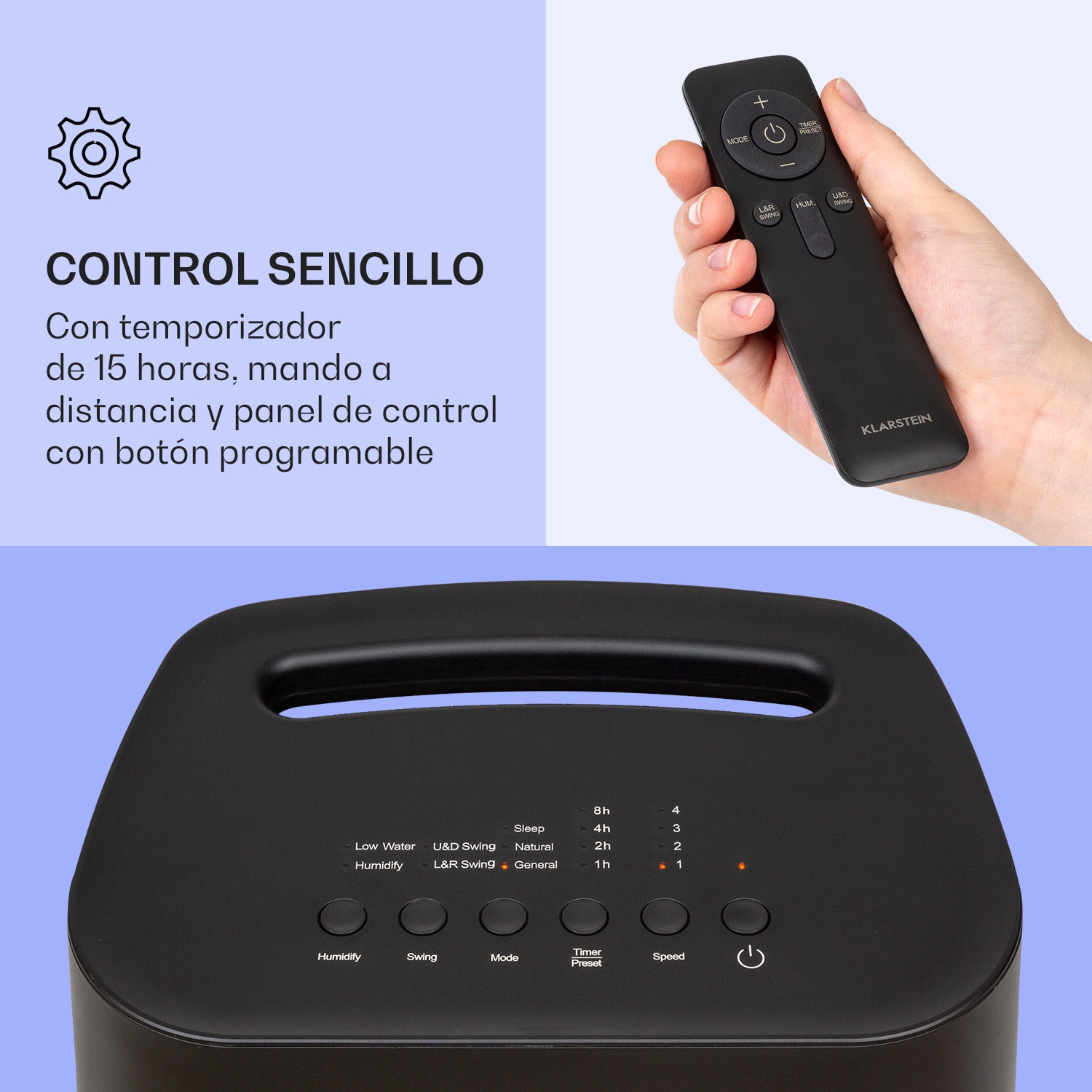 Enfriador de aire IceWind Max 3 en 1 330 m³/h 60W, oscilación,6 litros, temporizador, mando a distancia