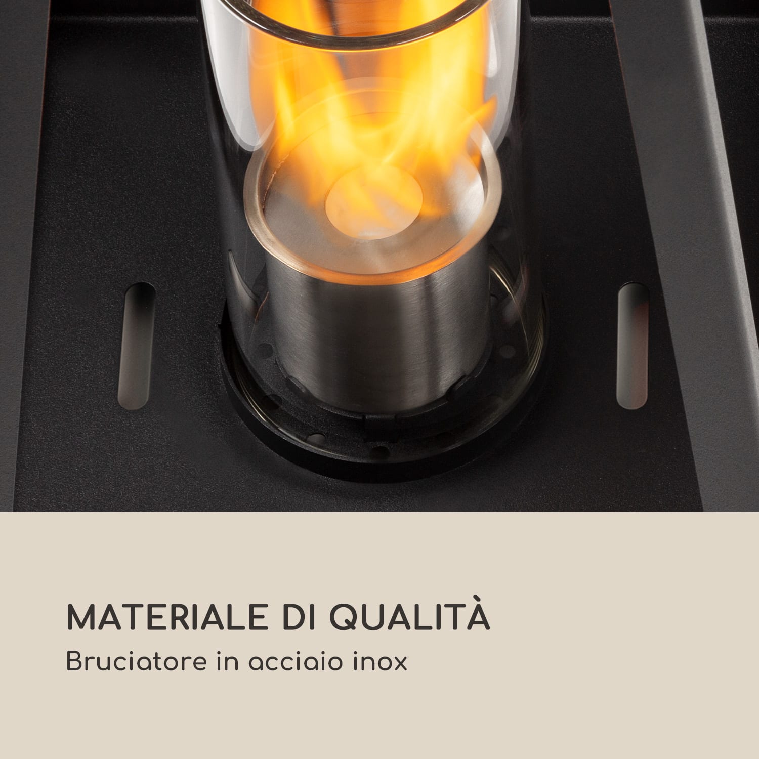 Fiamme Triangolo - Lanterna a etanolo, set da 2 pz., bruciatore in acciaio inox, 0,3 litri, durata di combustione di 4 ore Nero