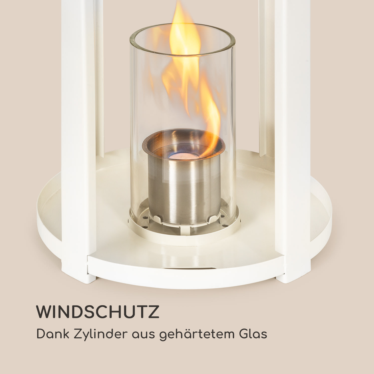 Fiamme Cilindro Ethanol-Laterne 2-Set Edelstahl-Brenner 0,3 Liter 4 h Brenndauer 