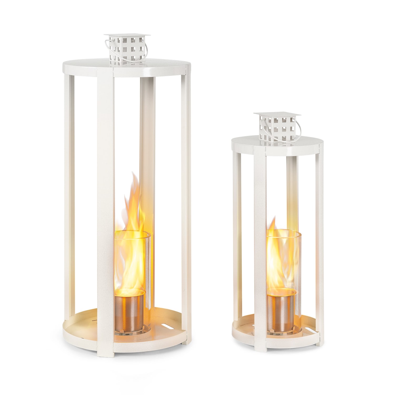 Fiamme Cilindro, svetilke na etanol, komplet iz 2 kosov, gorilnik iz nerjavečega jekla, 0,3 litra, čas gorenja 4 ure Bela