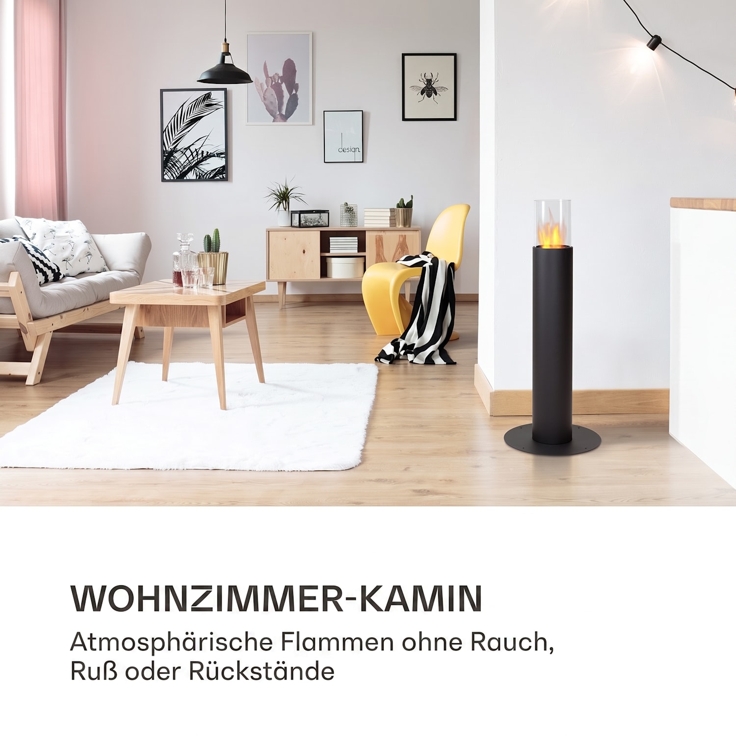 Fiamme Pila Ethanol-Kamin Edelstahl-Brenner 0,5 Liter 4-5 h Brenndauer Schwarz
