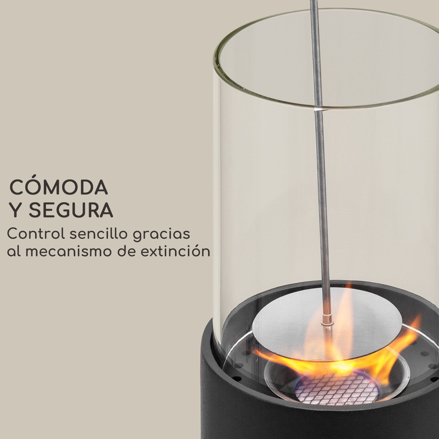 Chimenea de etanol Fiamme Pila quemador de acero inoxidable 0,5 litros 4-5 horas de combustión Negro