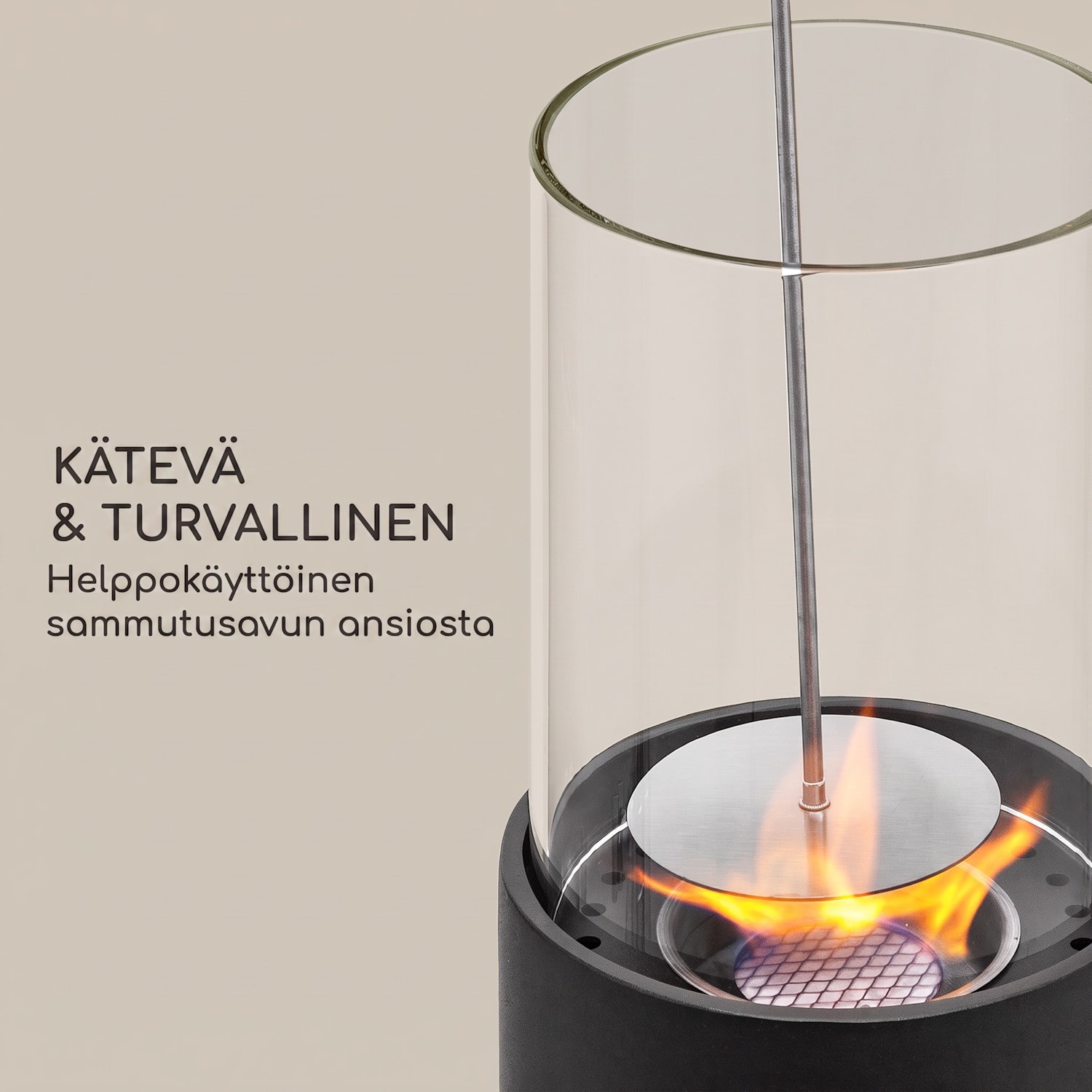Fiamme Pila biotakka poltin ruostumattomasta teräksestä 0,5 litraa 4-5 h paloaika Musta