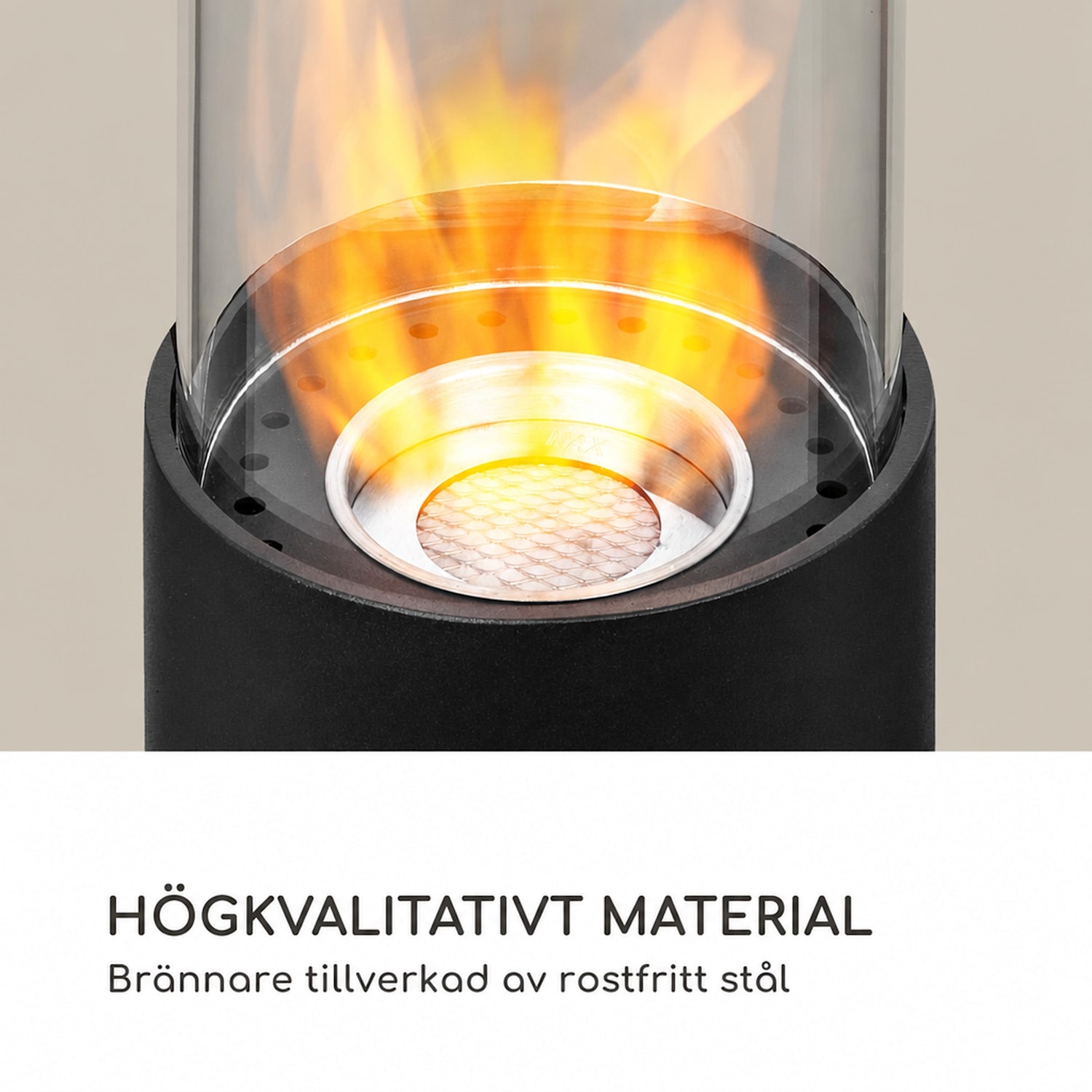 Fiamme Scoppi etanolkamin i rostfritt stål brännare 0,5 liter 4 - 5 timmars bränntid Svart