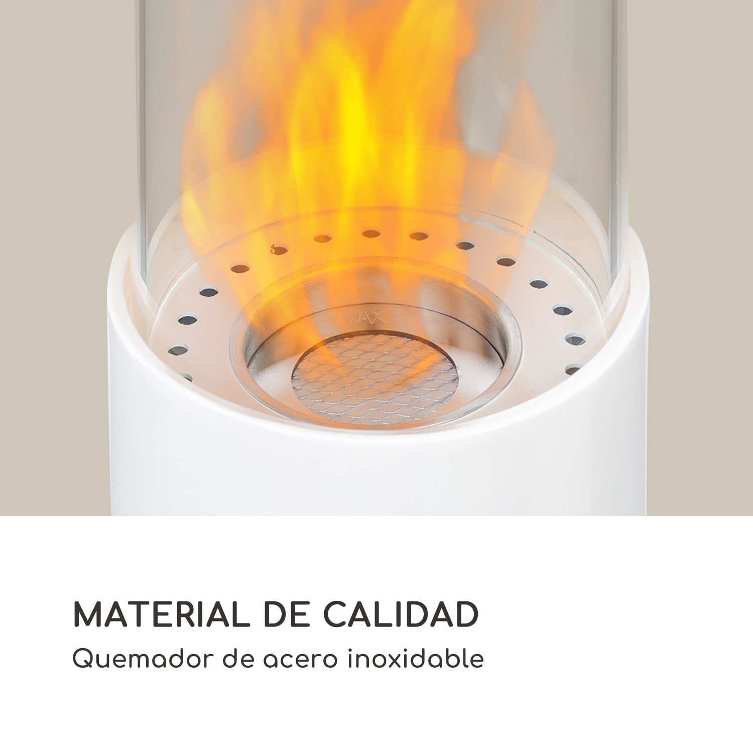 Chimenea de etanol Fiamme Pila quemador de acero inoxidable 0,5 litros 4-5 horas de combustión Blanco