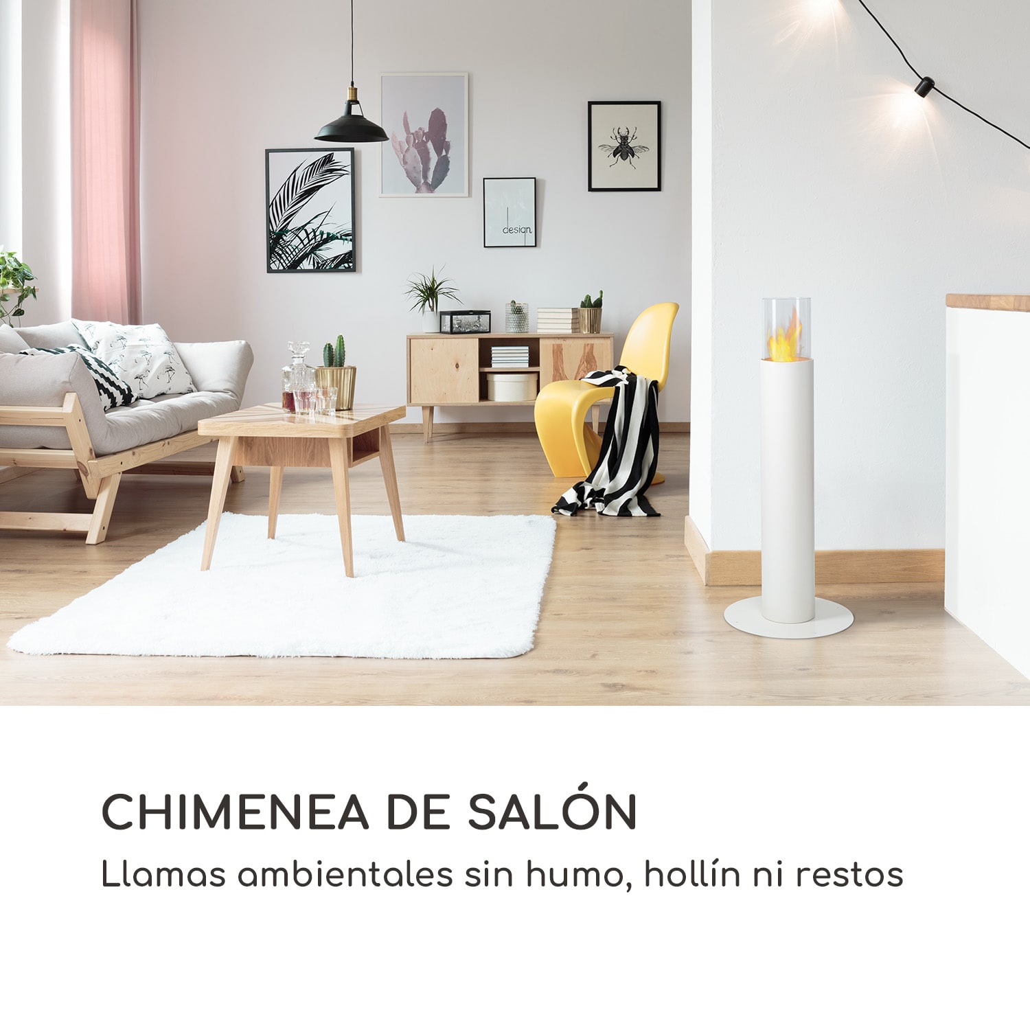 Chimenea de etanol Fiamme Pila quemador de acero inoxidable 0,5 litros 4-5 horas de combustión Blanco