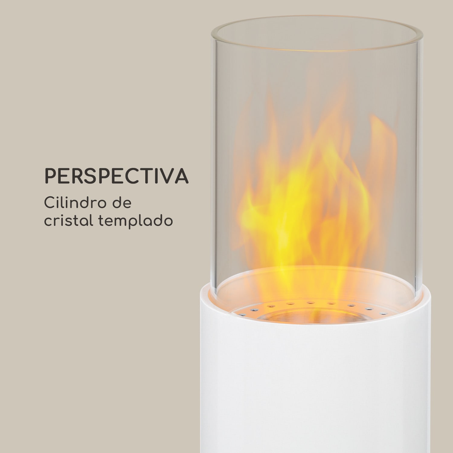 Chimenea de etanol Fiamme Pila quemador de acero inoxidable 0,5 litros 4-5 horas de combustión Blanco