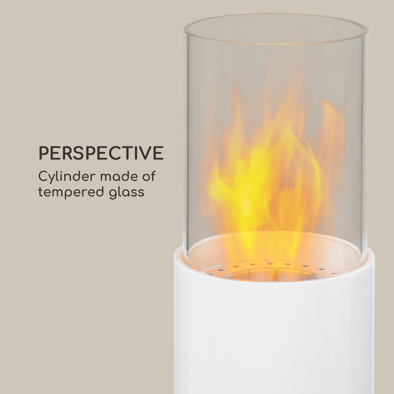 Fiamme Pila, etanolový krb, horák z nehrdzavejúcej ocele, 0,5 litra, dĺžka horenia 4-5 h Biela