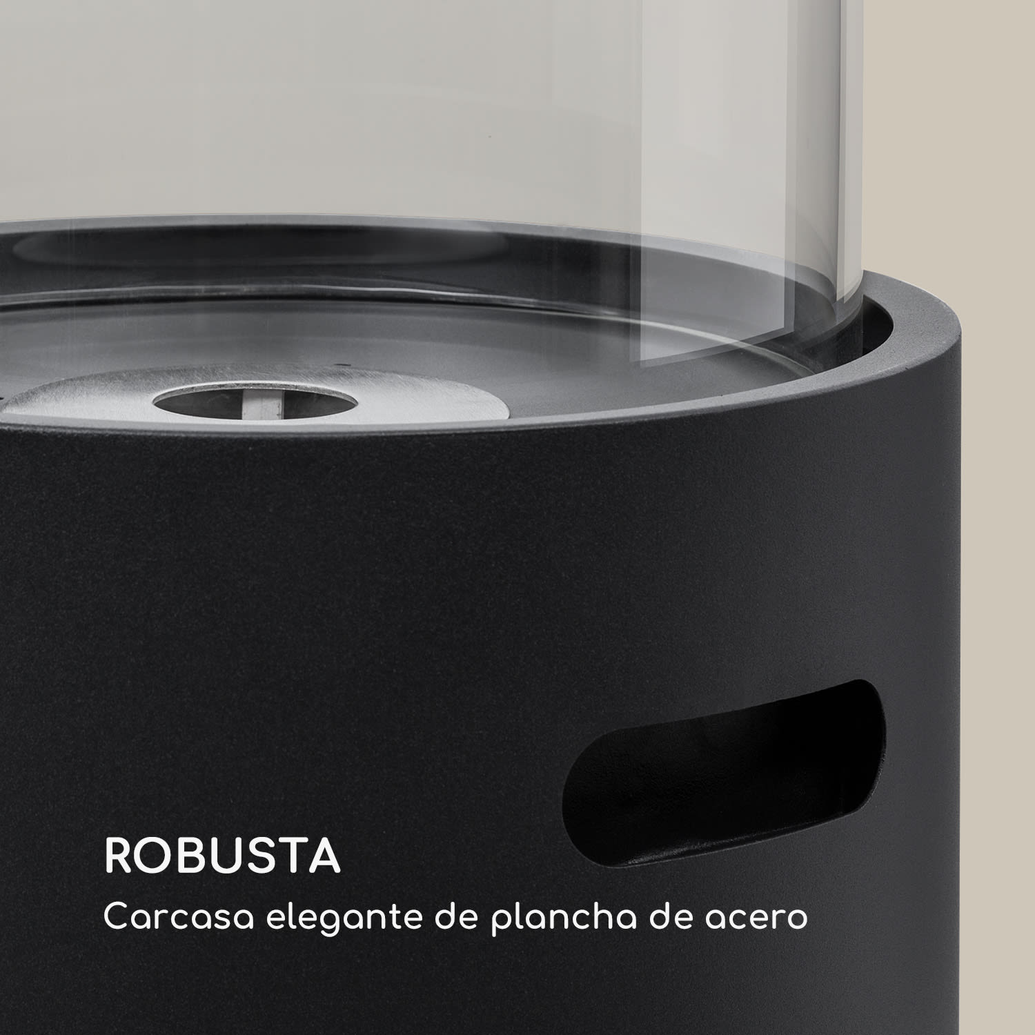 Chimenea de etanol Fiamme Tamburo quemador de acero inoxidable 0,5 litros 4-5 horas de combustión Negro