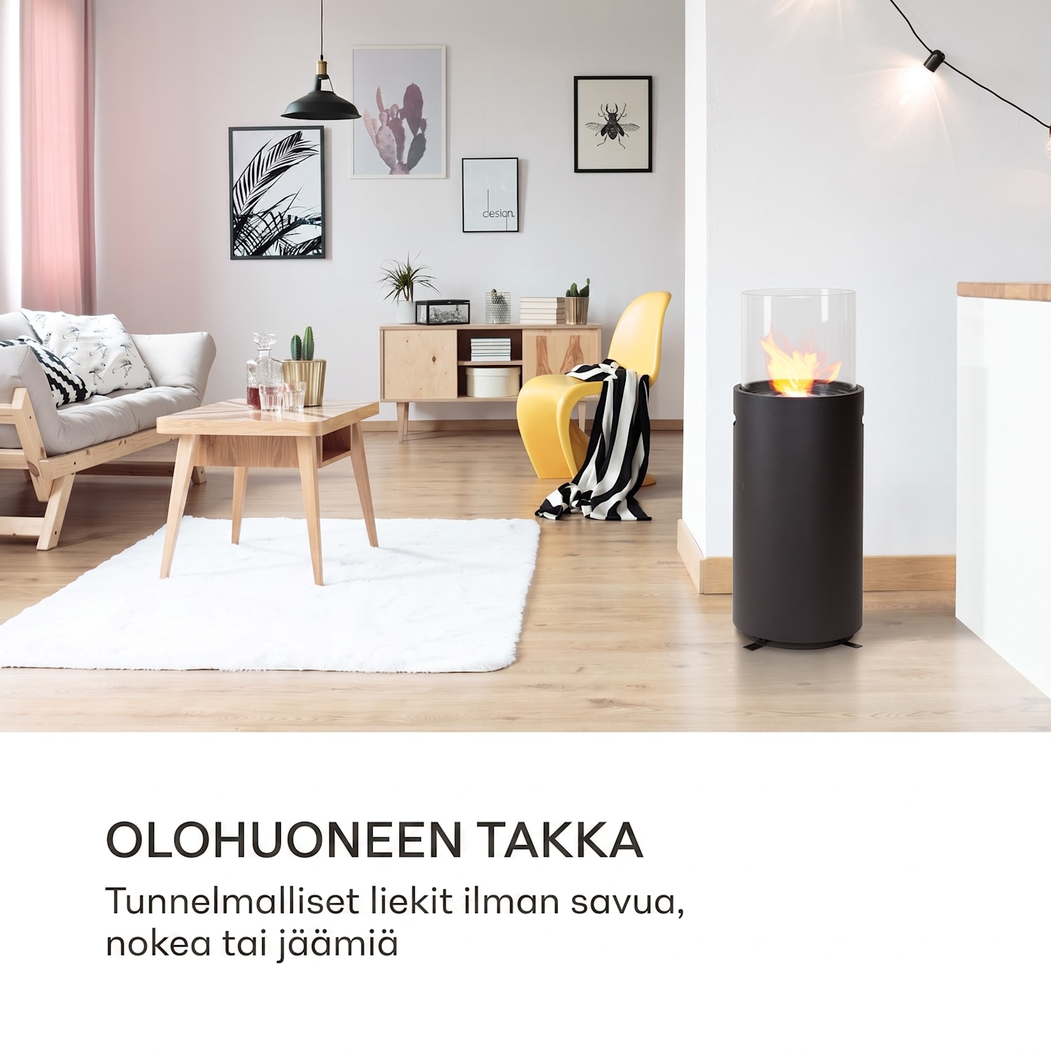 Fiamme Tamburo biotakka poltin ruostumattomasta teräksestä 0,8 litraa 4-5 h paloaika Musta