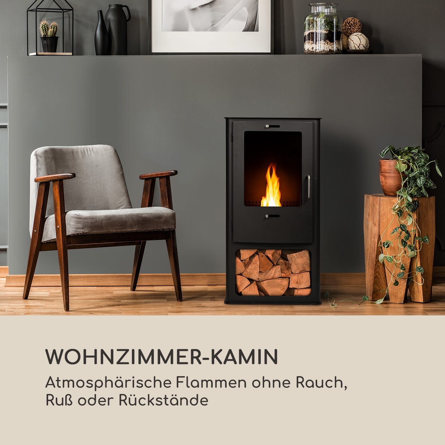 Fiamme Cantal Ethanol-Kamin Edelstahl-Brenner 1,2 Liter 4-6 h Brenndauer Schwarz