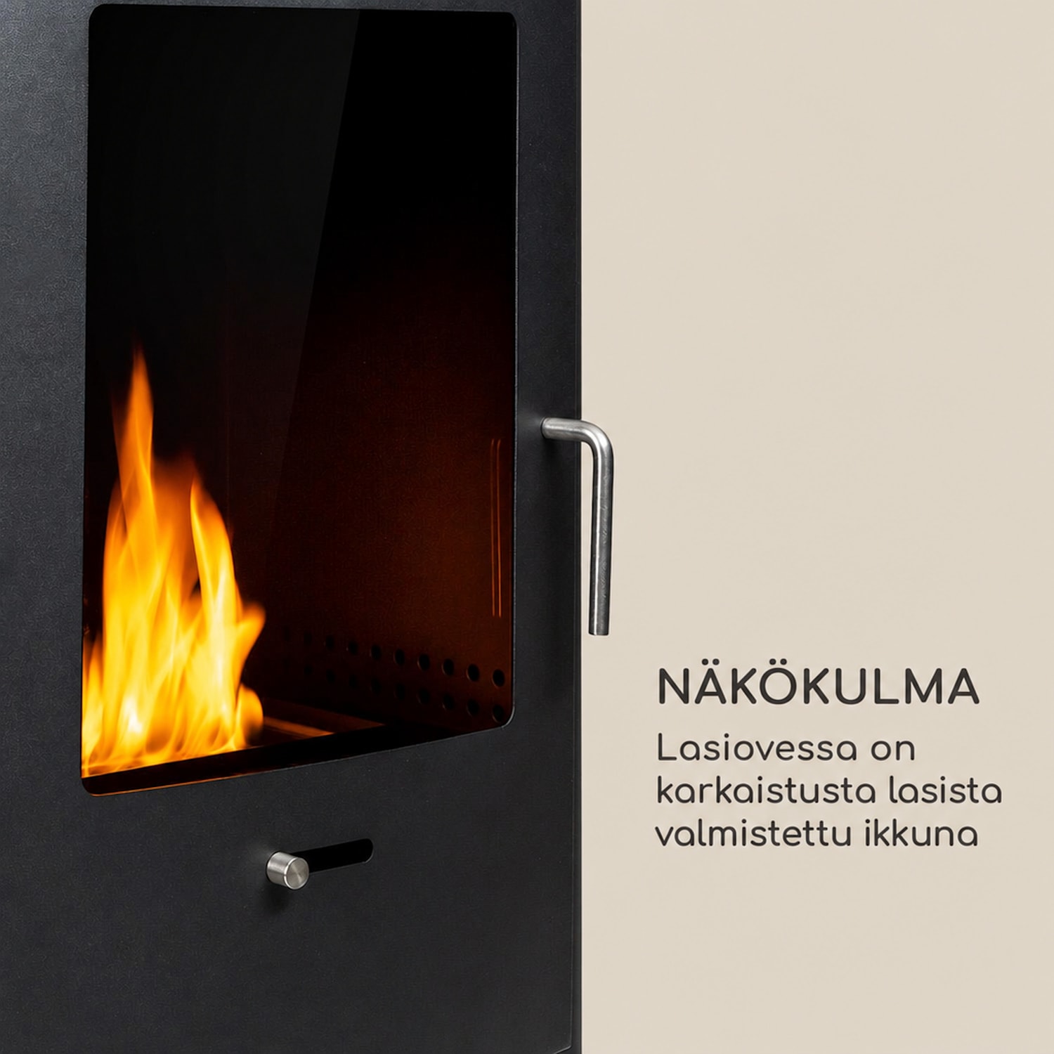 Fiamme Cantal biotakka poltin ruostumattomasta teräksestä 1,2 litraa 4-6 h paloaika Musta
