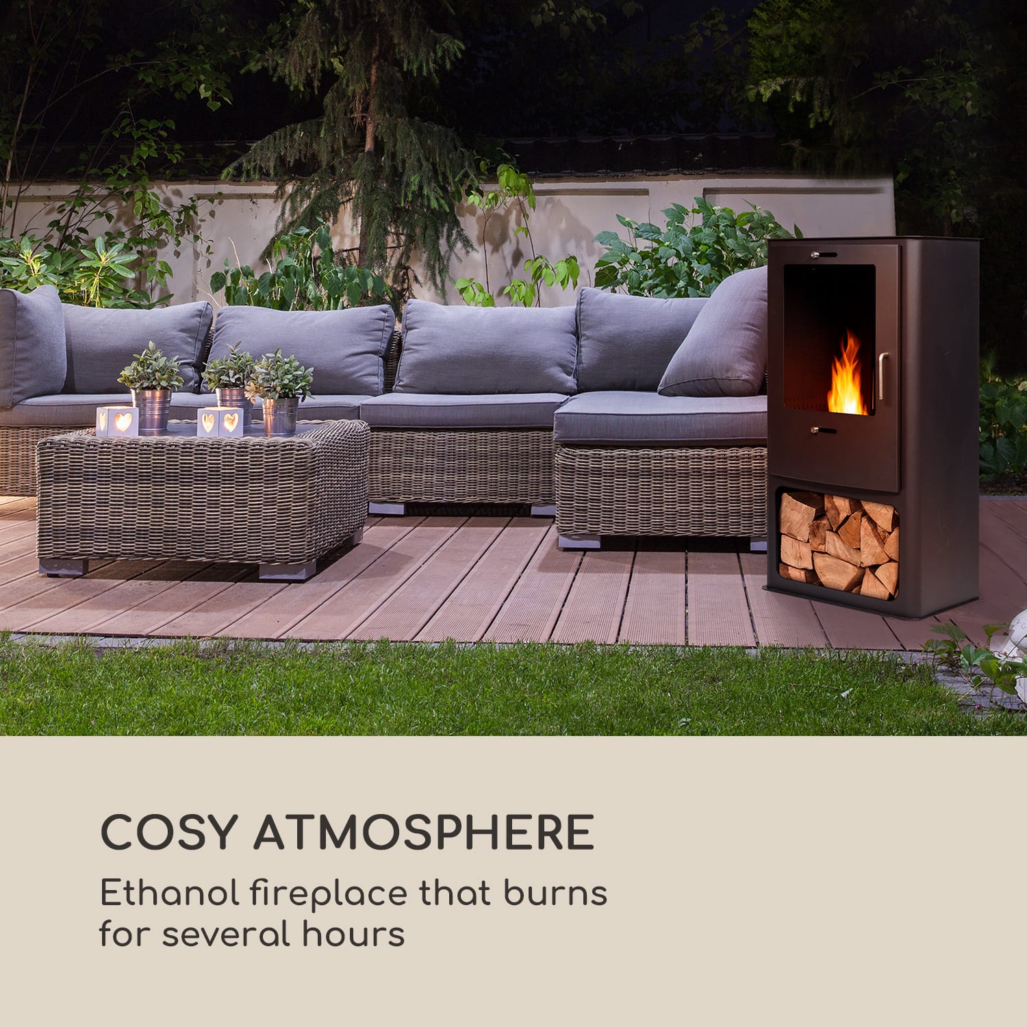 Fiamme Cantal bio-ethanol haard rvs brander 1,2 liter 4-6 uur brandduur 