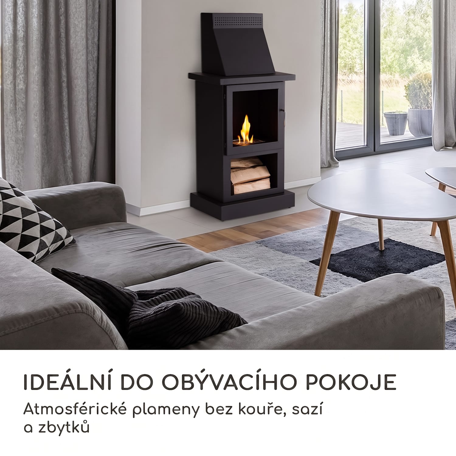 Fiamme Camino, etanolový krb, nerezový hořák, 1,15 litru, doba hoření 4 h 