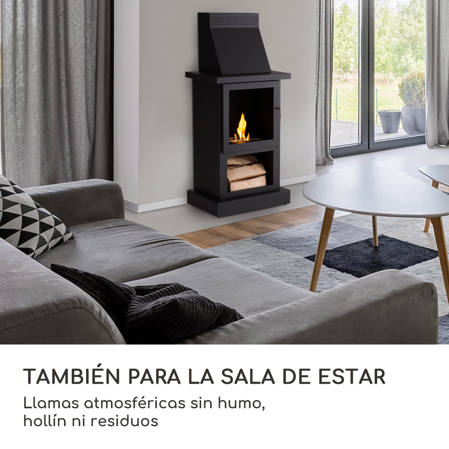 Chimenea de etanol Fiamme Camino quemador de acero inoxidable 1,15 litros 4 horas de combustión  