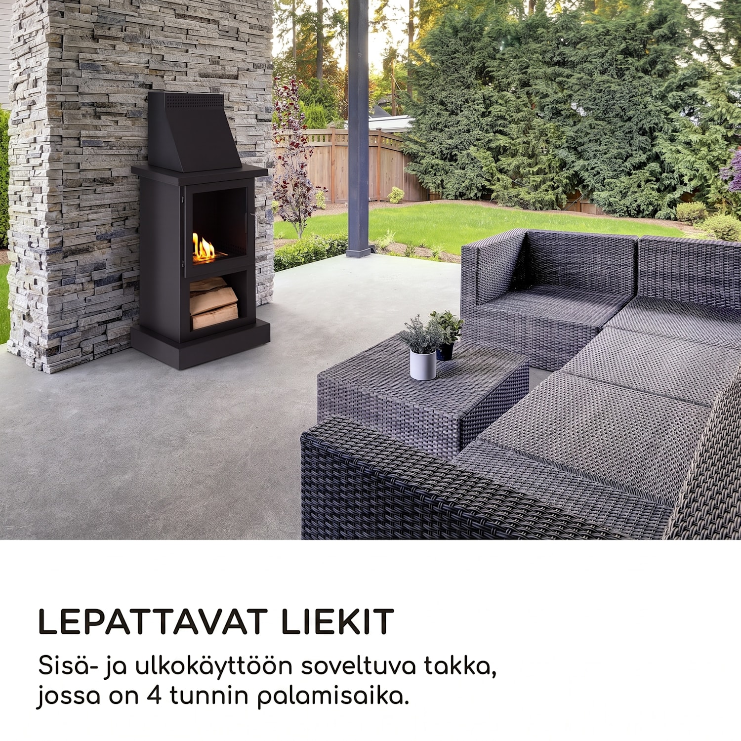 Fiamme Camino biotakka poltin ruostumattomasta teräksestä 1,15 litraa 4 h paloaika  