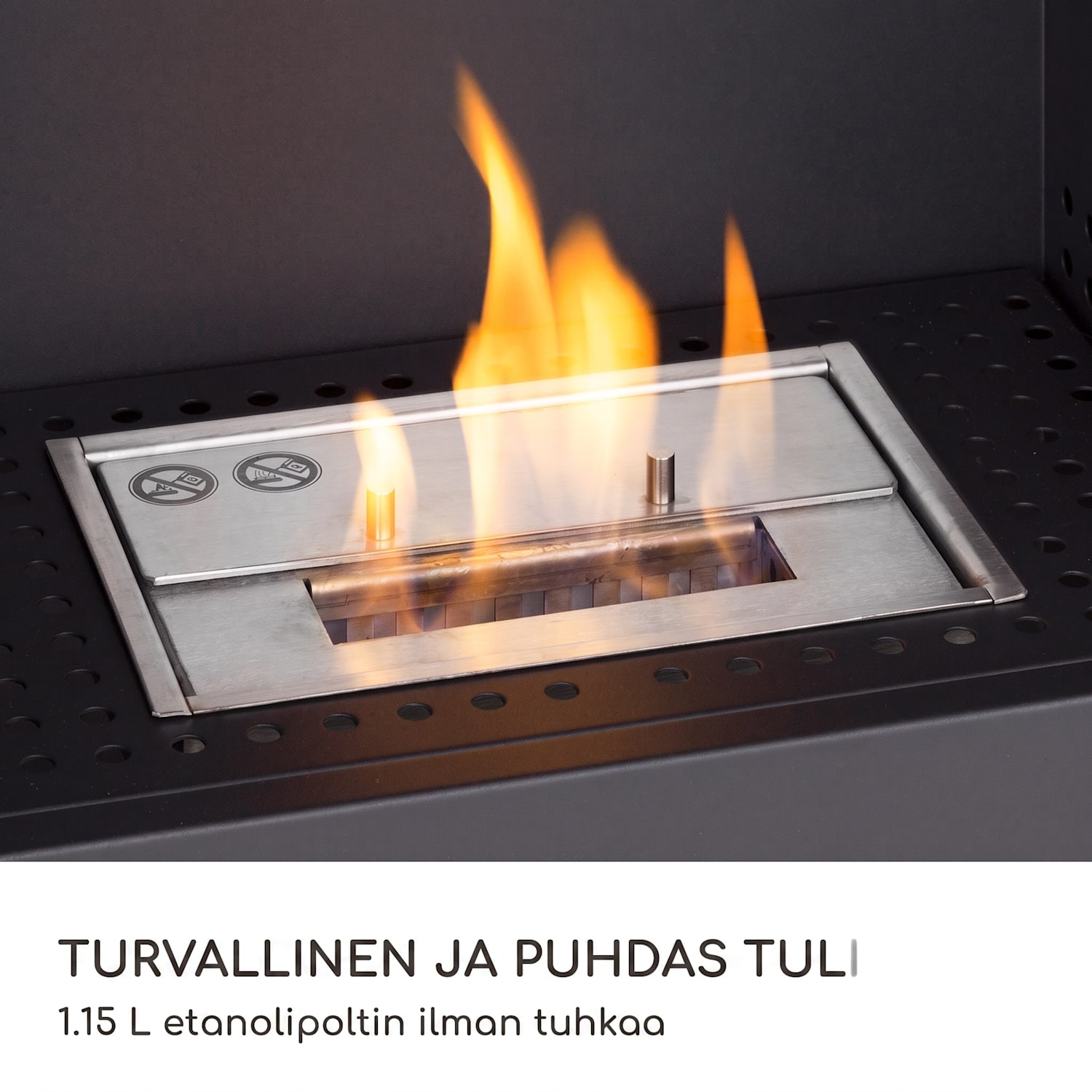 Fiamme Camino biotakka poltin ruostumattomasta teräksestä 1,15 litraa 4 h paloaika  