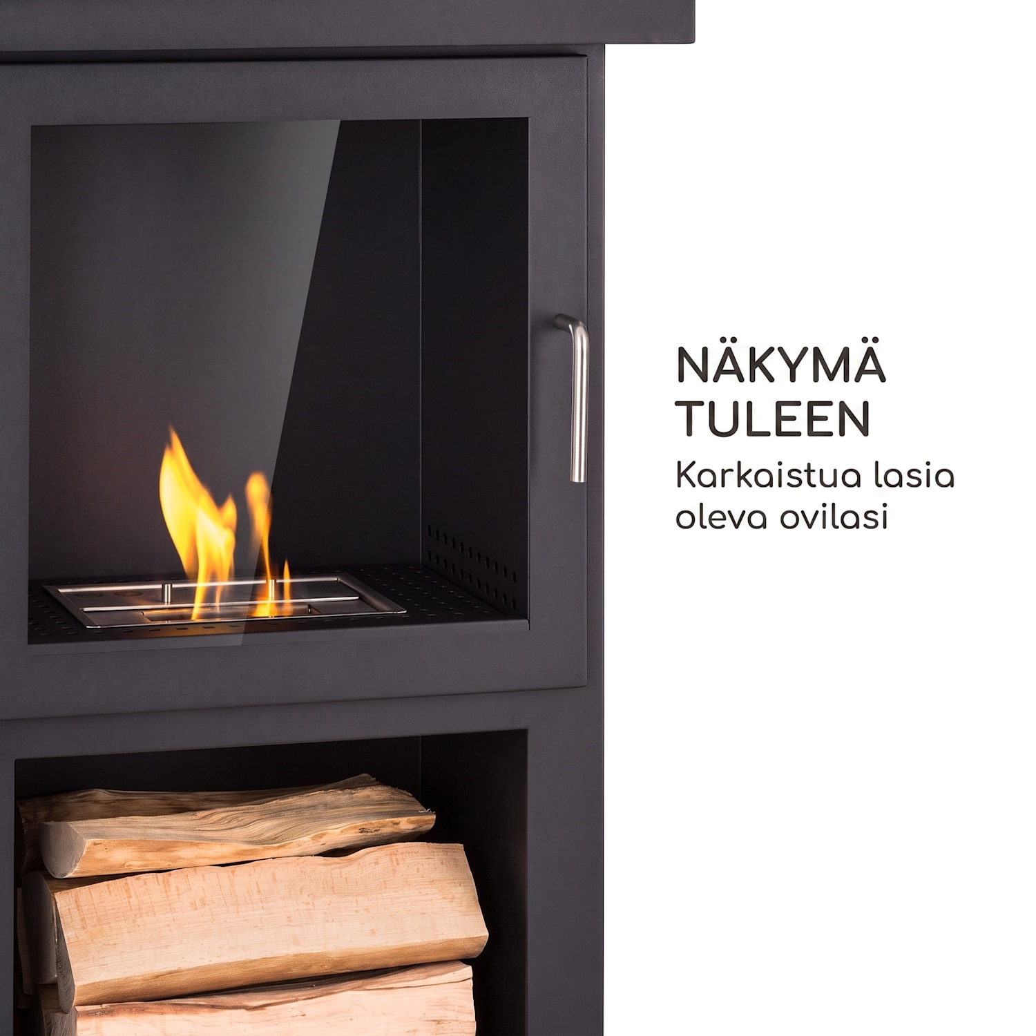 Fiamme Camino biotakka poltin ruostumattomasta teräksestä 1,15 litraa 4 h paloaika  