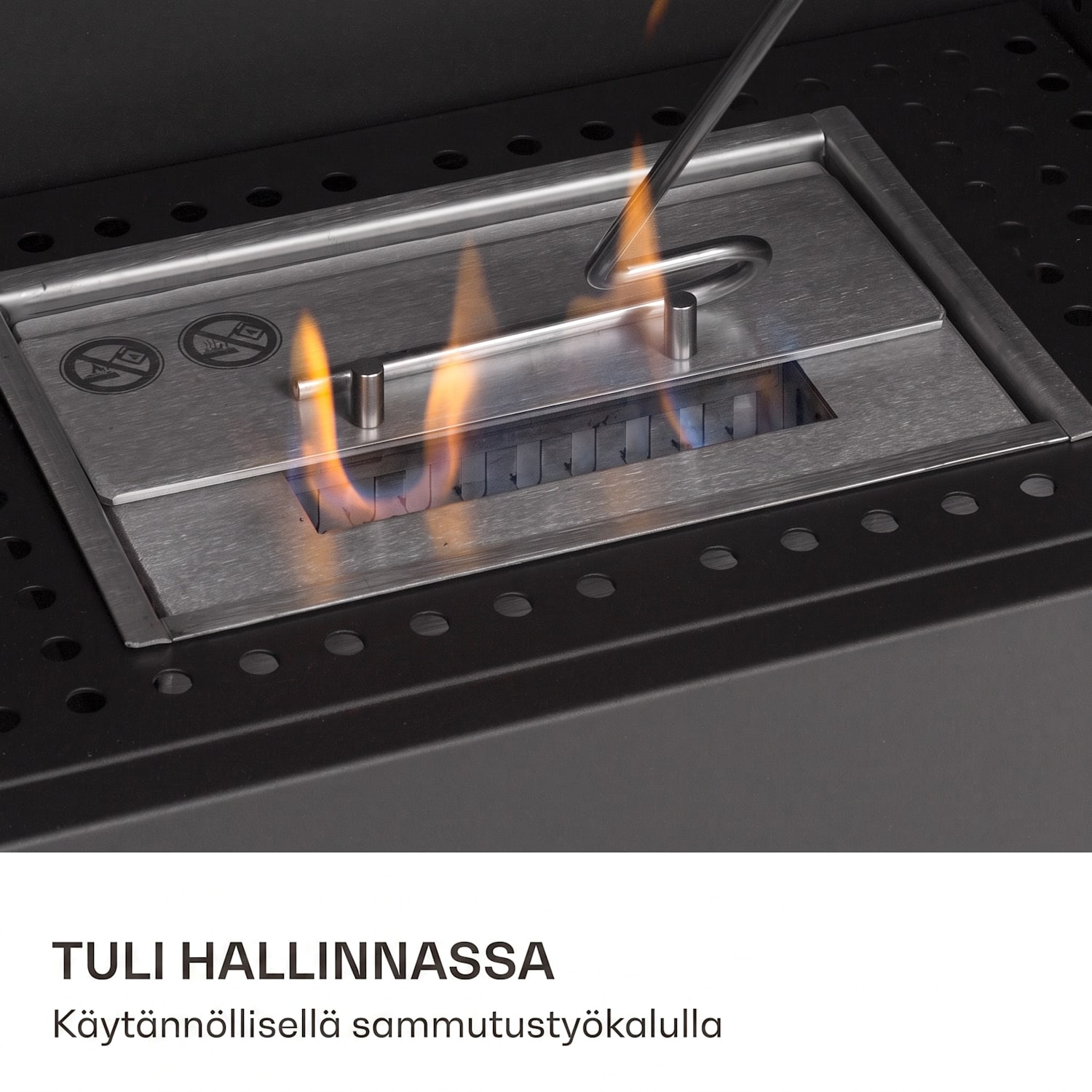 Fiamme Camino biotakka poltin ruostumattomasta teräksestä 1,15 litraa 4 h paloaika  