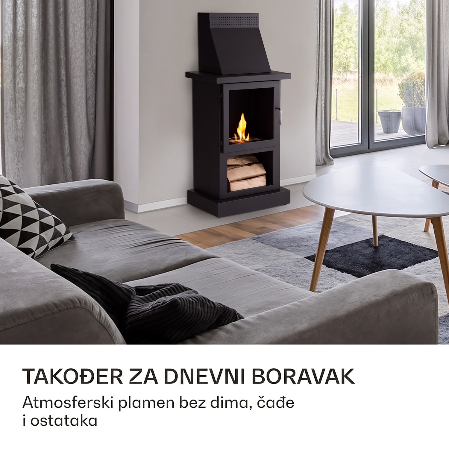Fiamme Camino, kamin na etanol, plamenik od nehrđajućeg čelika, 1,15 l, vrijeme gorenja 4 h 