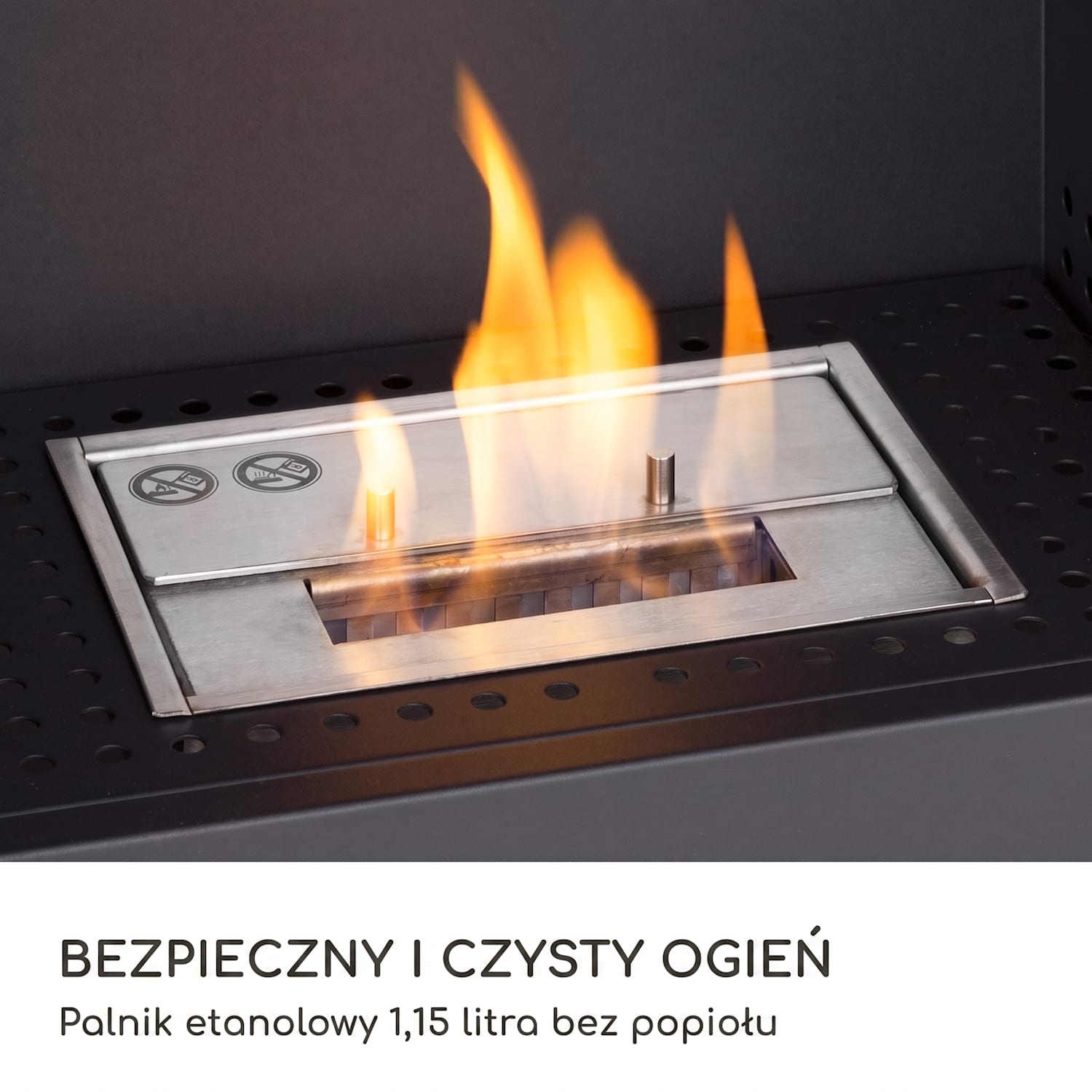 Fiamme Camino, biokominek, bioetanol, biowkładka ze stali nierdzewnej, 1,15 l, czas palenia: 4 h 
