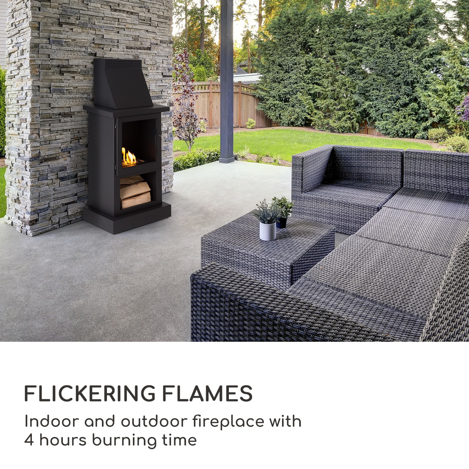 Lareira a Etanol Fiamme Camino queimador de aço inoxidável 1,15 litros 4 h de duração de combustão   