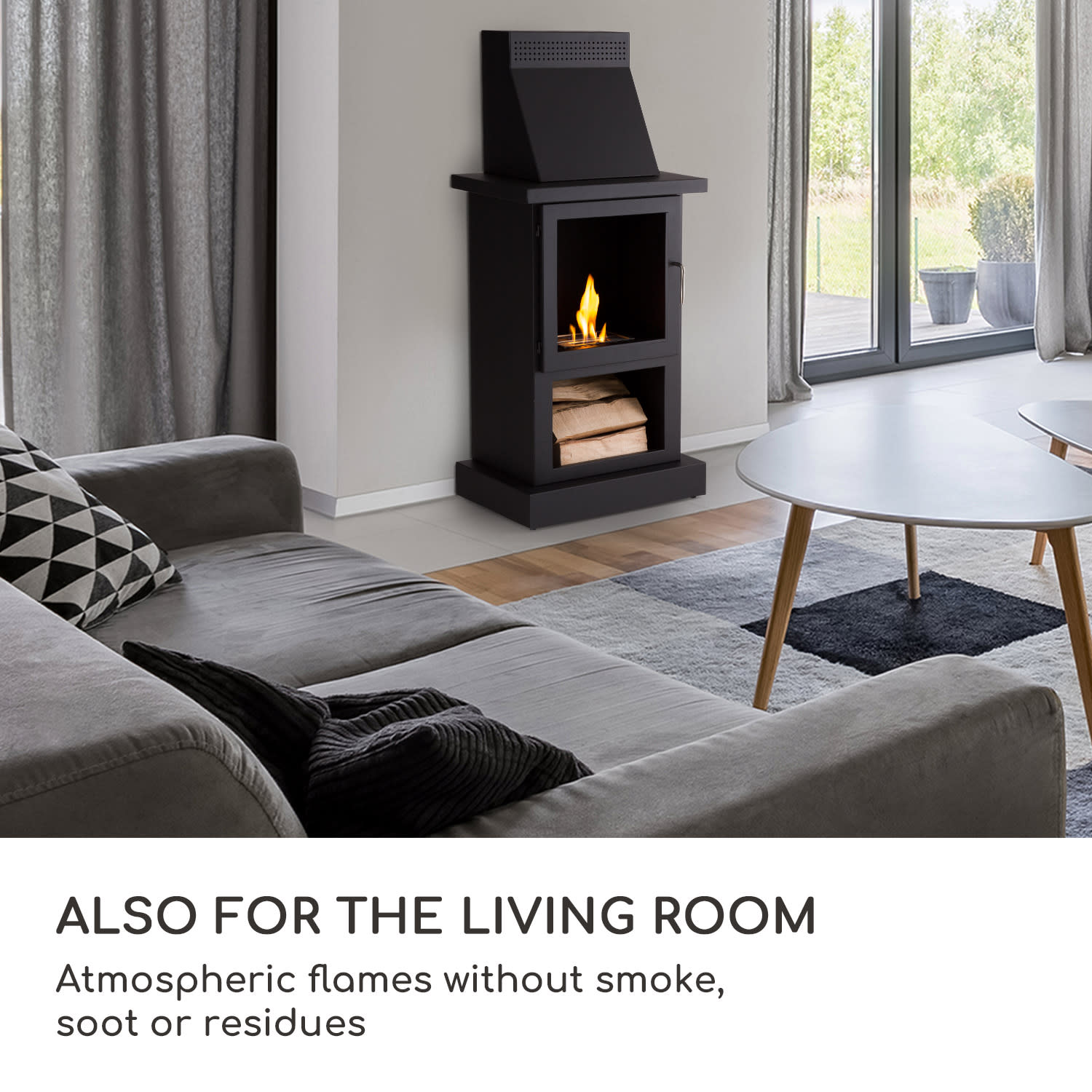 Lareira a Etanol Fiamme Camino queimador de aço inoxidável 1,15 litros 4 h de duração de combustão   