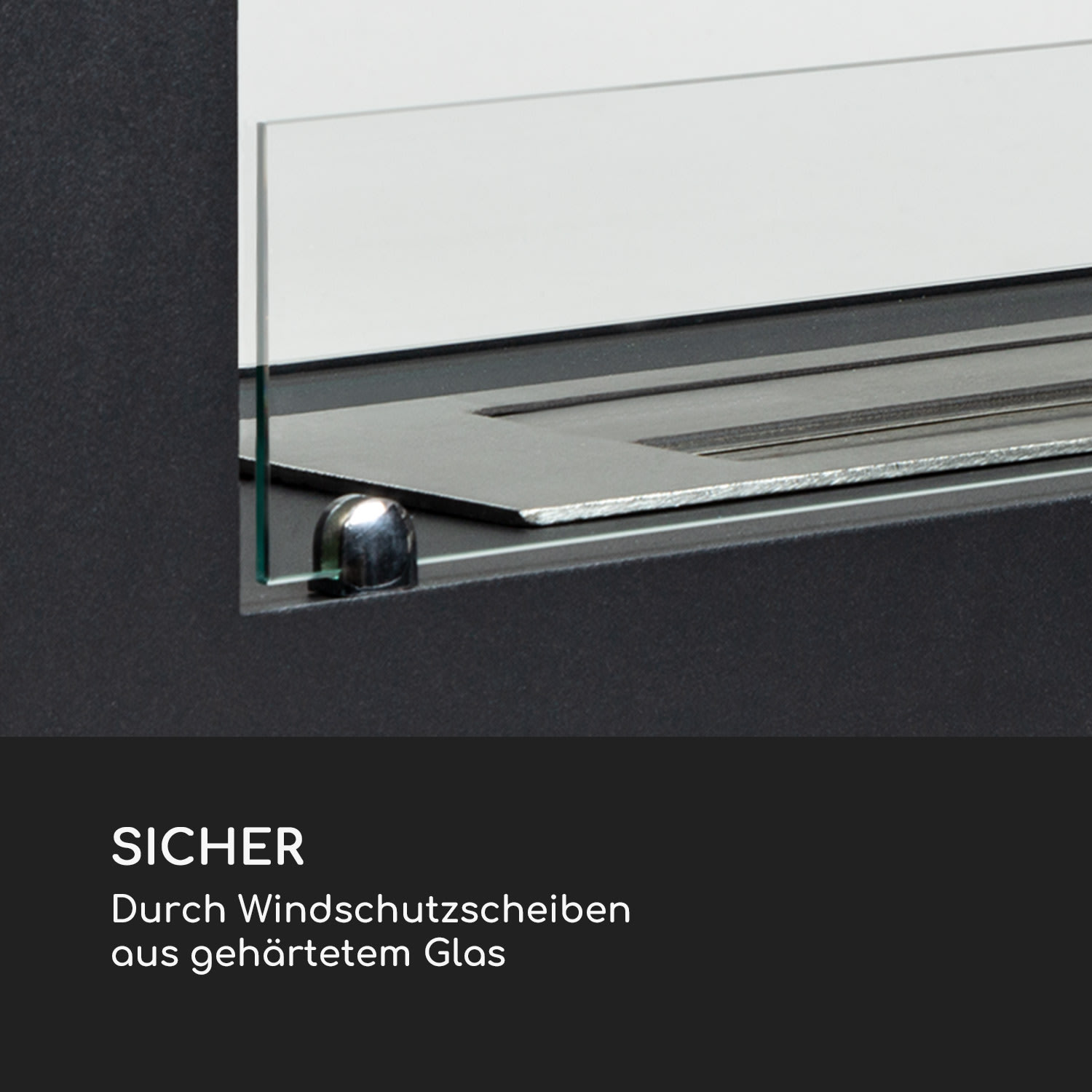 Fiamme Scoppi Ethanol-Kamin Edelstahl-Brenner 3 Liter 5-6 h Brenndauer Schwarz