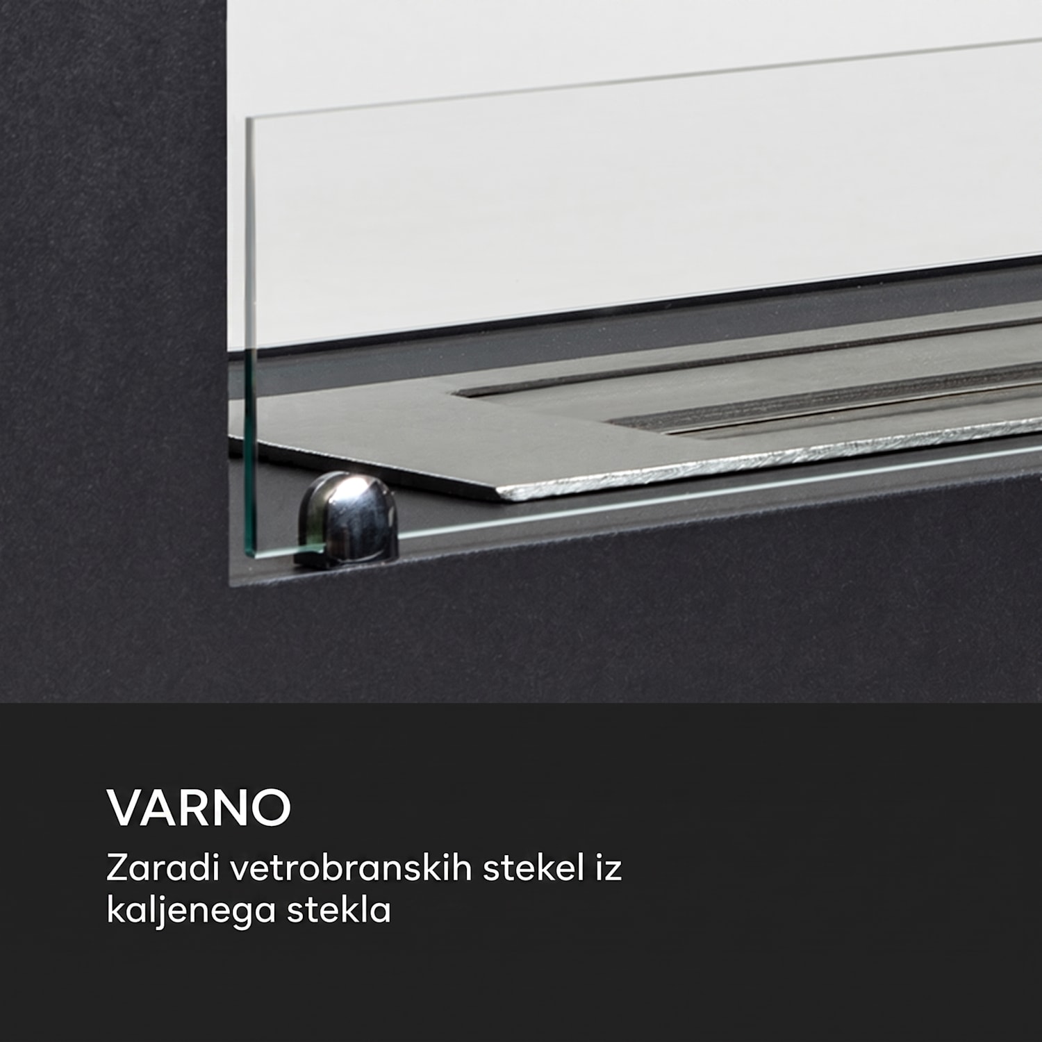 Fiamme Scoppi, kamin na etanol, nerjaveči gorilnik, 3 litre, 5-6 ur dolžina gorenja Črna