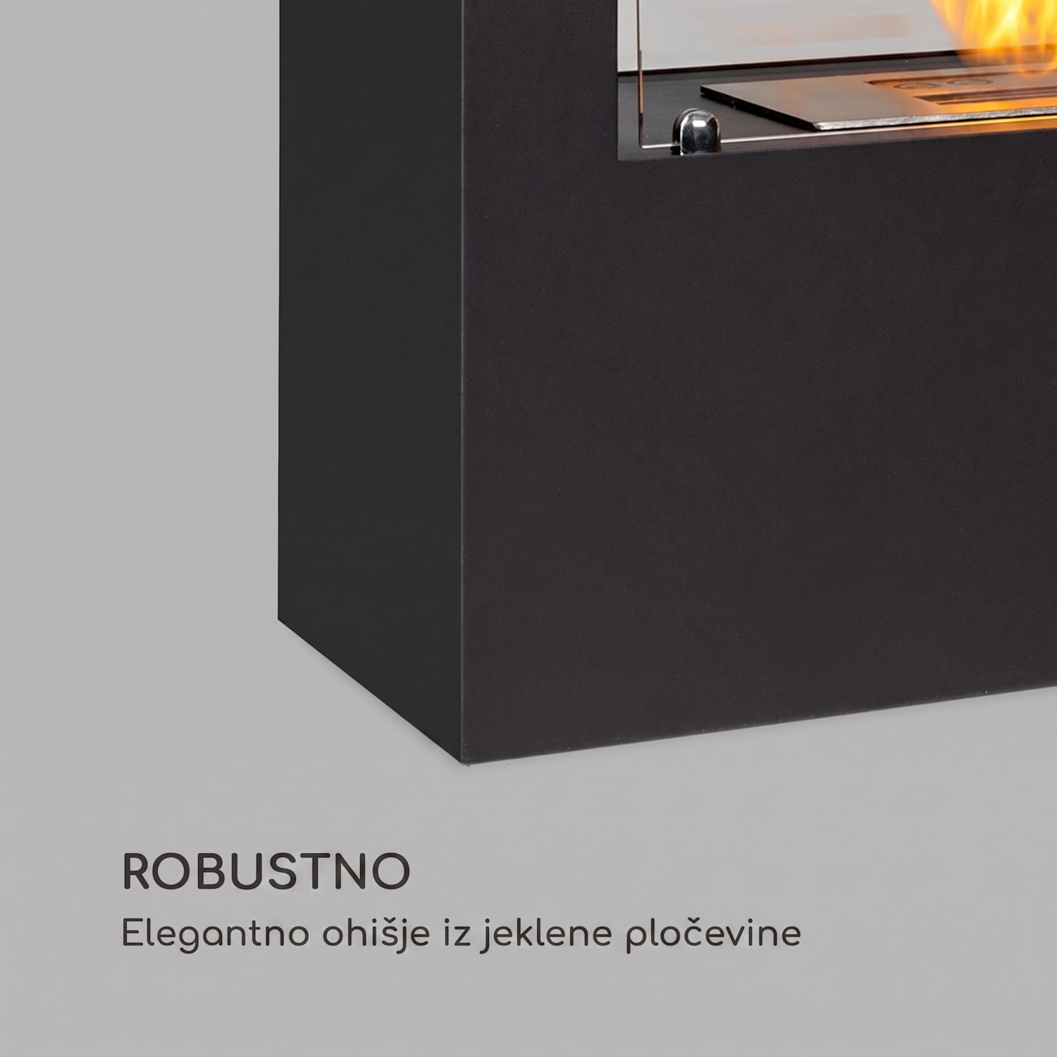 Fiamme Scoppi, kamin na etanol, nerjaveči gorilnik, 3 litre, 5-6 ur dolžina gorenja Črna