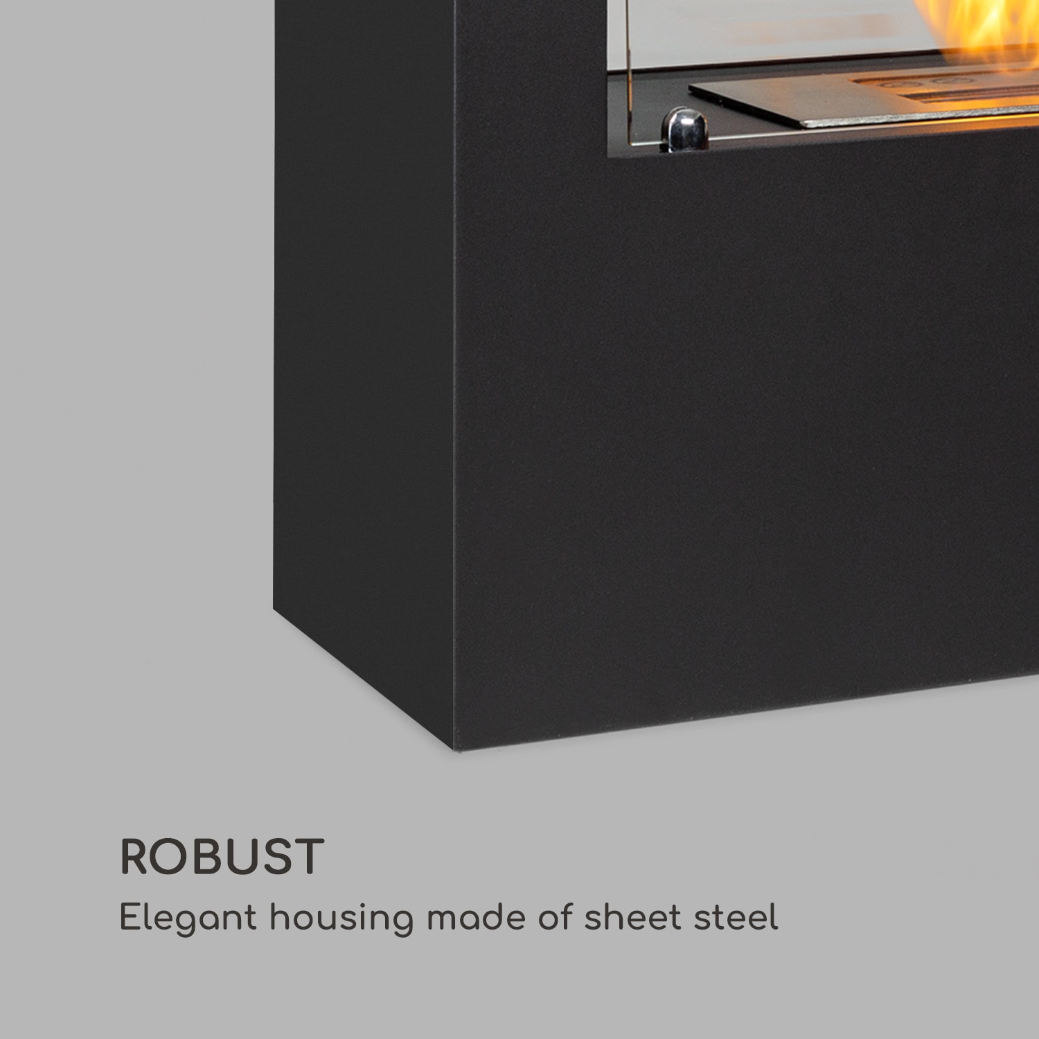 Chimenea de etanol Fiamme Scoppi quemador de acero inoxidable 3 litros 5-6 h de combustión Negro