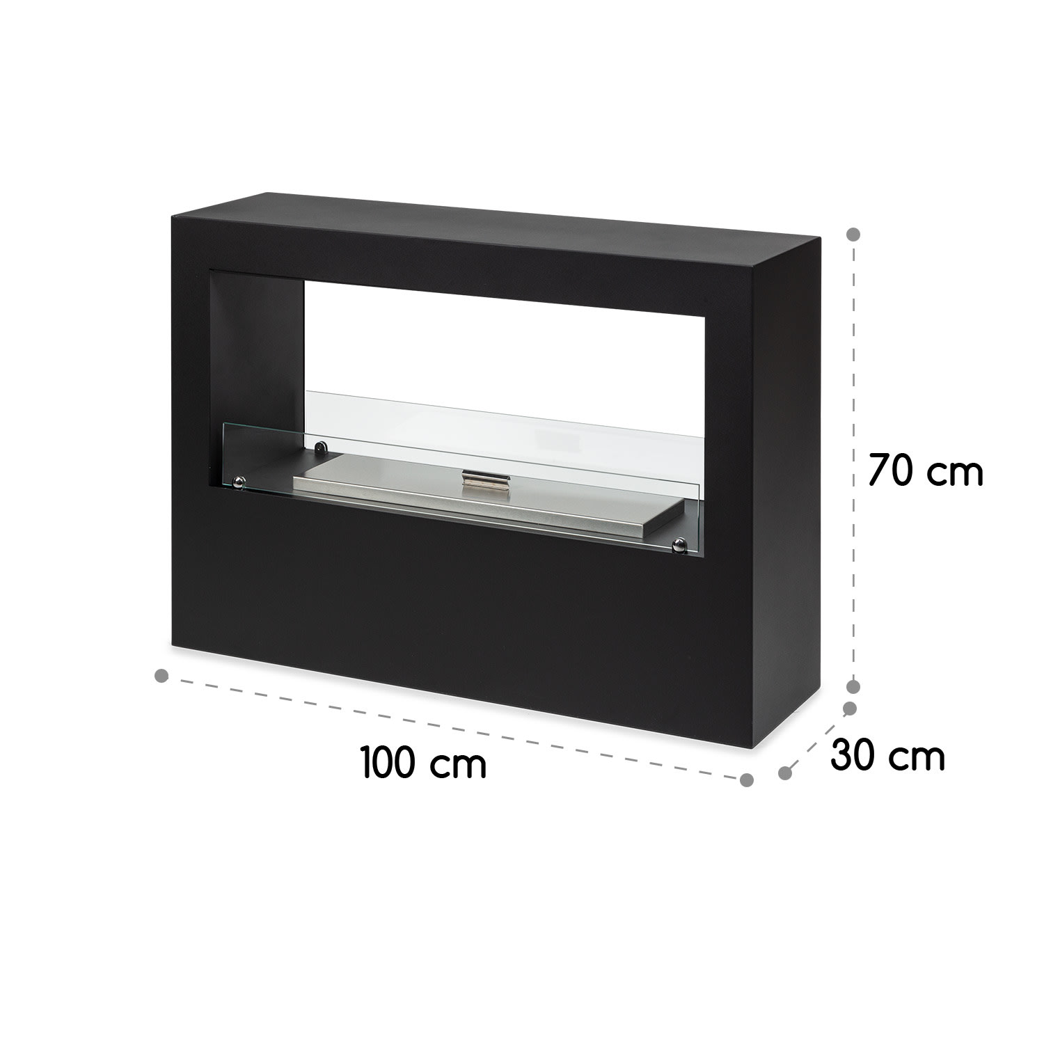 Fiamme Scoppi, etanolový krb, nerezový hořák, 3 litry, doba hoření 5-6 h Černá