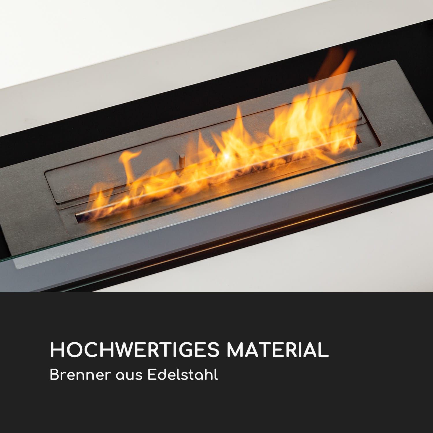 Fiamme Scoppi Ethanol-Kamin Edelstahl-Brenner 3 Liter 5-6 h Brenndauer Weiß