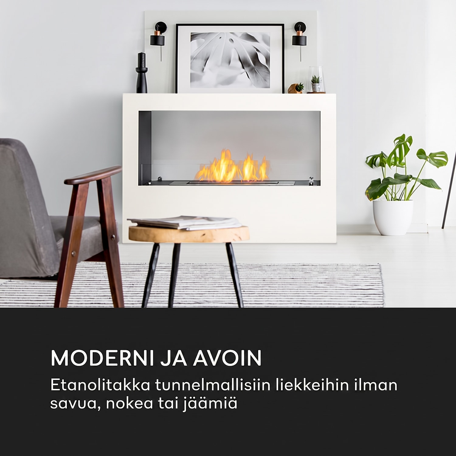 Fiamme Scoppi biotakka poltin ruostumattomasta teräksestä 3 litraa 5-6 h paloaika Valkoinen