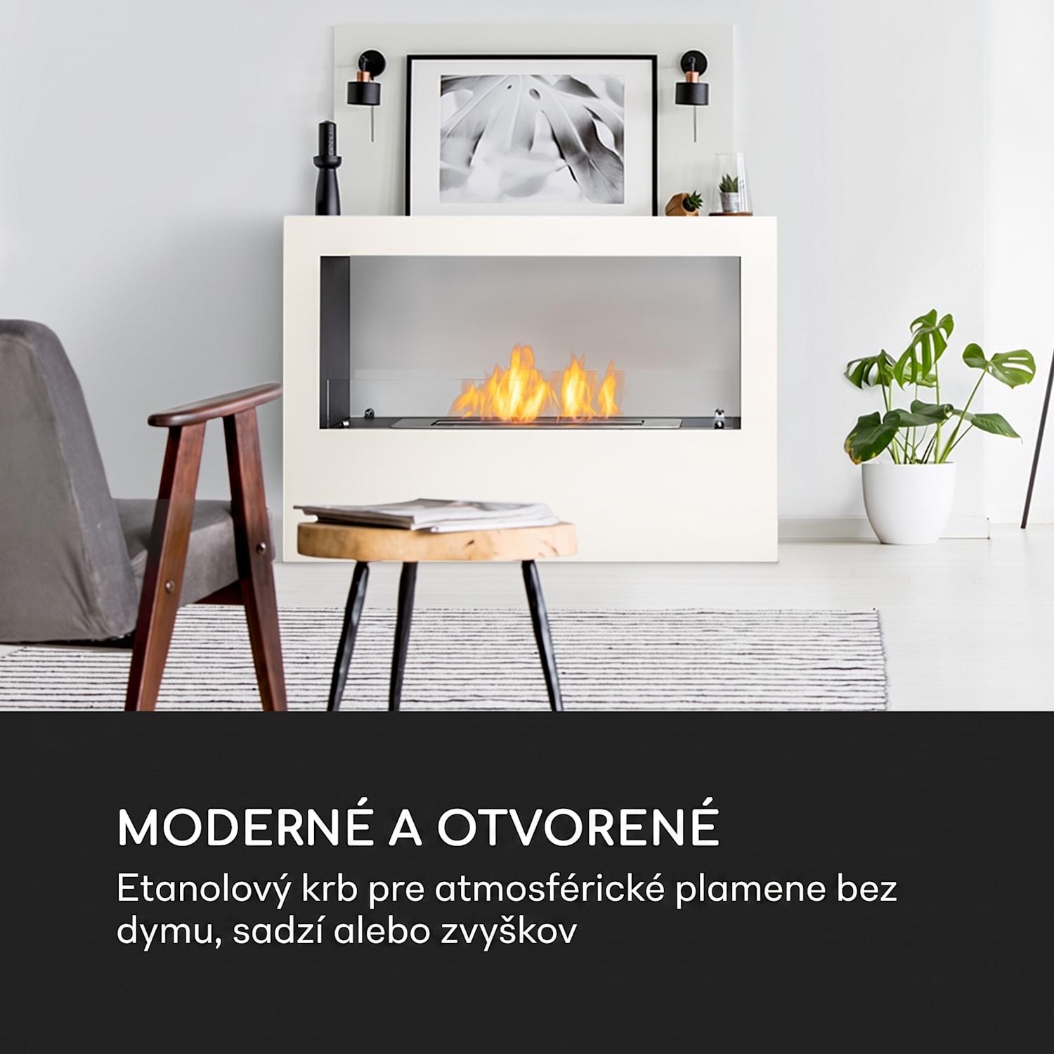Fiamme Scoppi, etanolový krb, horák z nehrdzavejúcej ocele, 3 l, doba horenia 5-6 h Biela