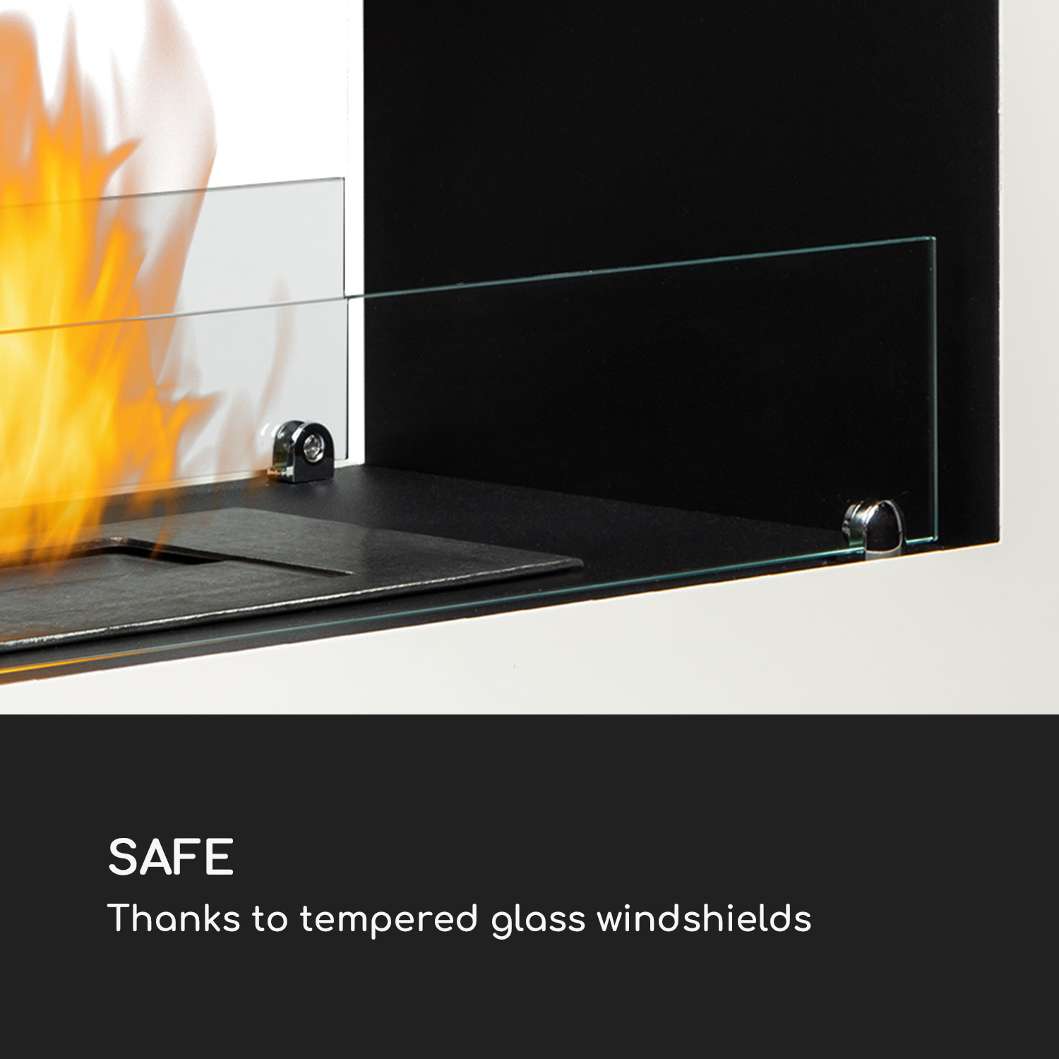 Fiamme Scoppi ethanol fireplace stainless steel burner 3 litres 5-6 h burning time White
