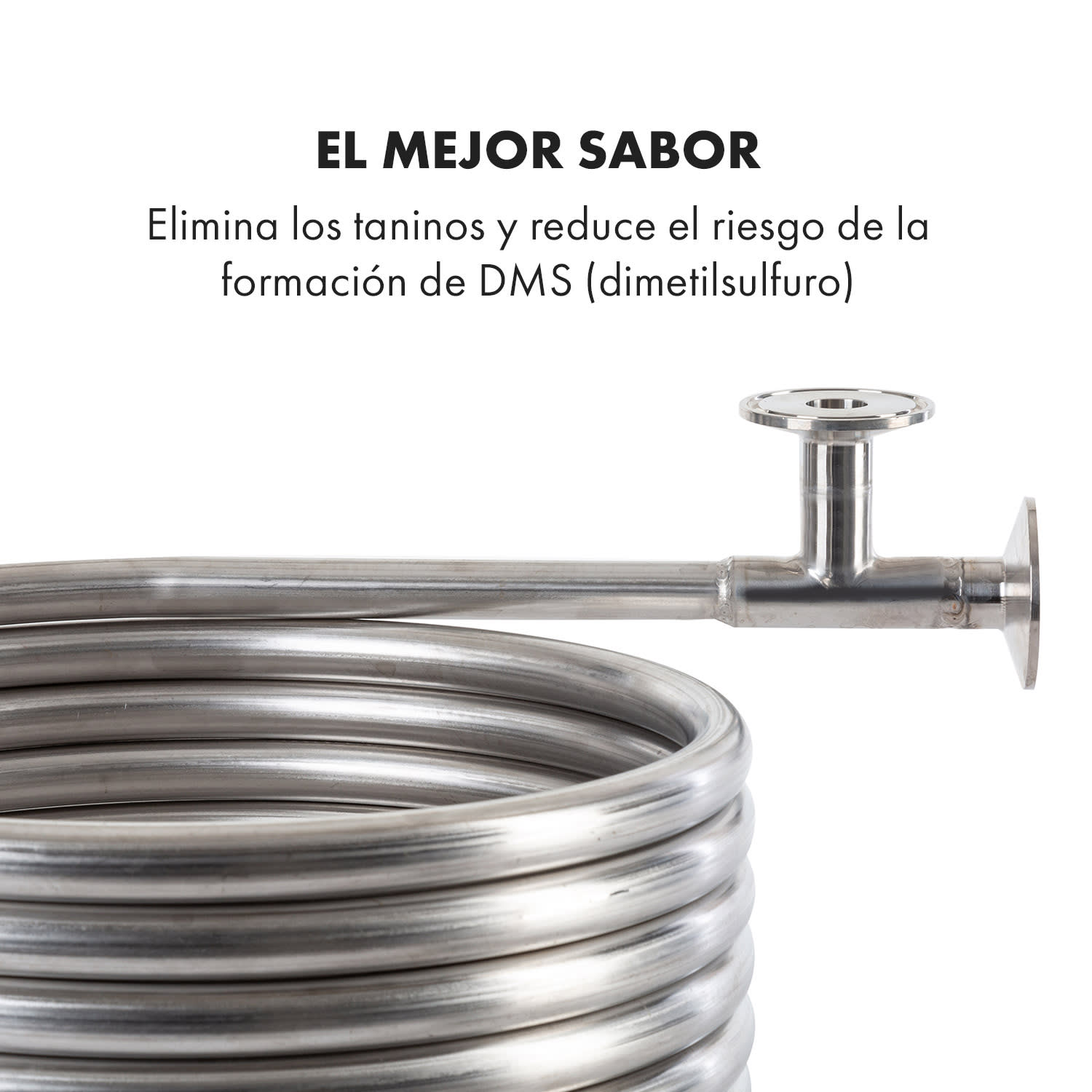 Enfriador de contracorriente Counterflow Ø28cm 9 bucles 304 acero inoxidable 