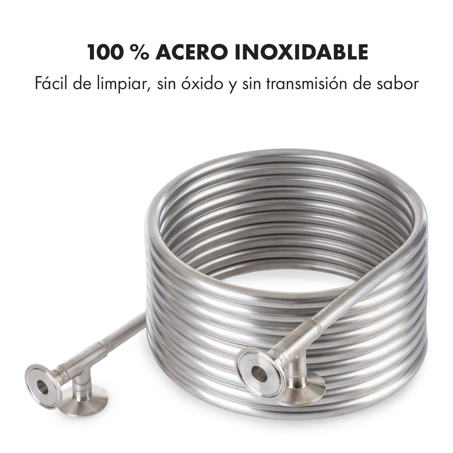 Enfriador de contracorriente Counterflow Ø28cm 9 bucles 304 acero inoxidable 
