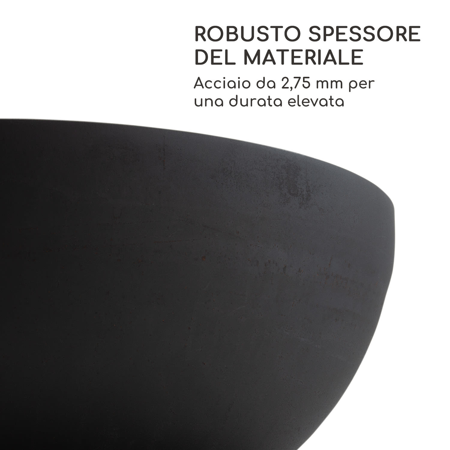 Savage 2.0 Rund, braciere con griglia, Ø: 60 cm stabile basamento, portalegna In piedi | Nero