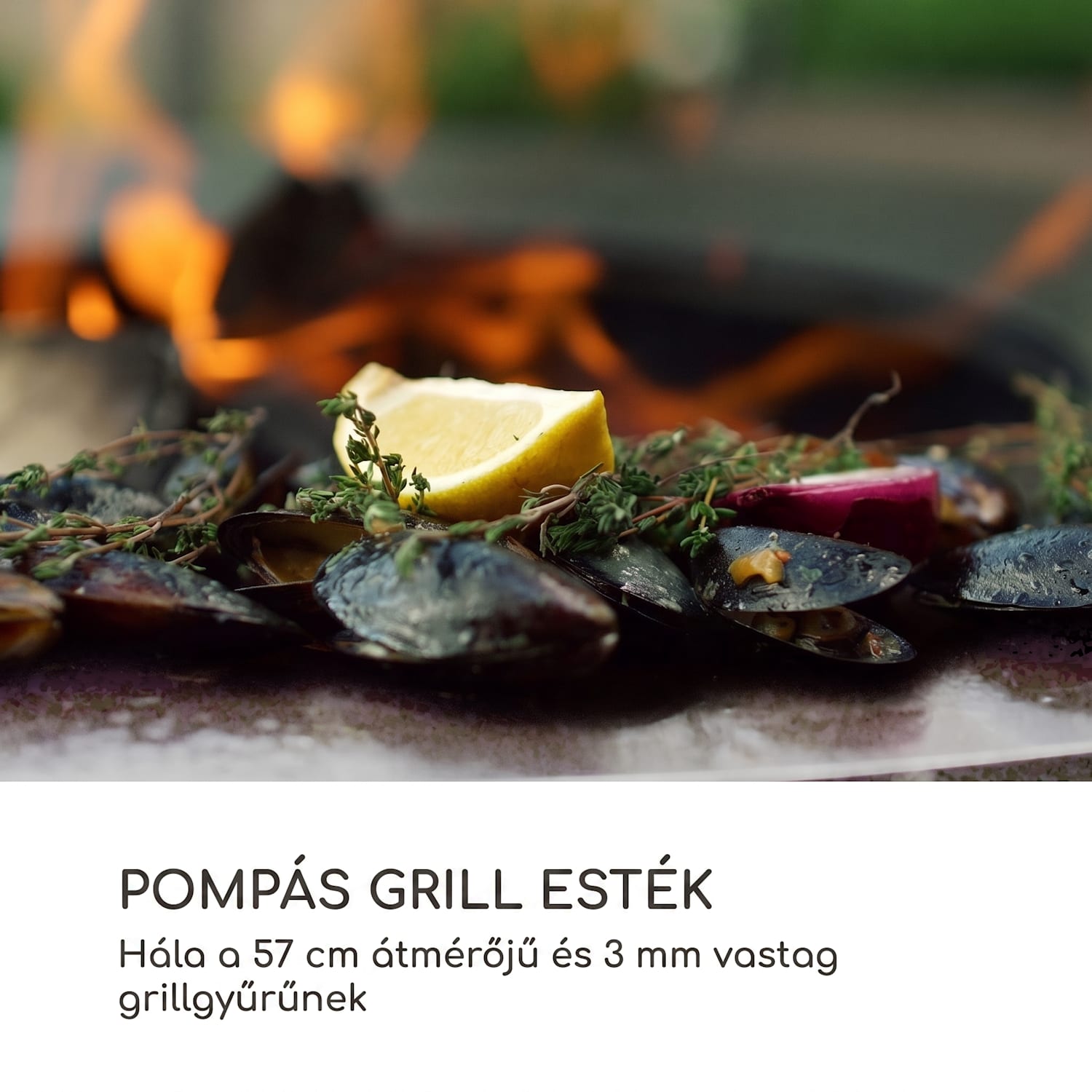 Savage 2.0 Tall, tűzrakóhely grillel, bambusz oldalsó asztalok, védőburkolat Álló | Rozsda