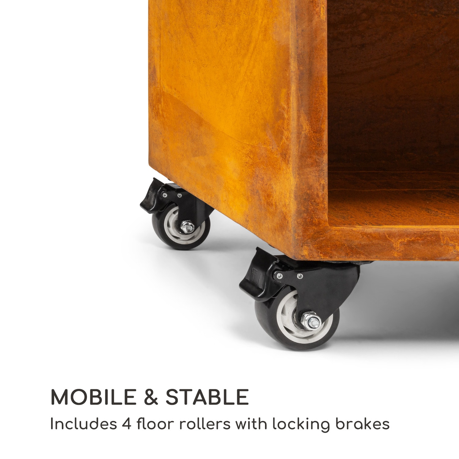 Savage 2.0 Wide, ognjišče z žarom, bambusova deska za rezanje, zaščitni pokrov Voziček | Rjasta