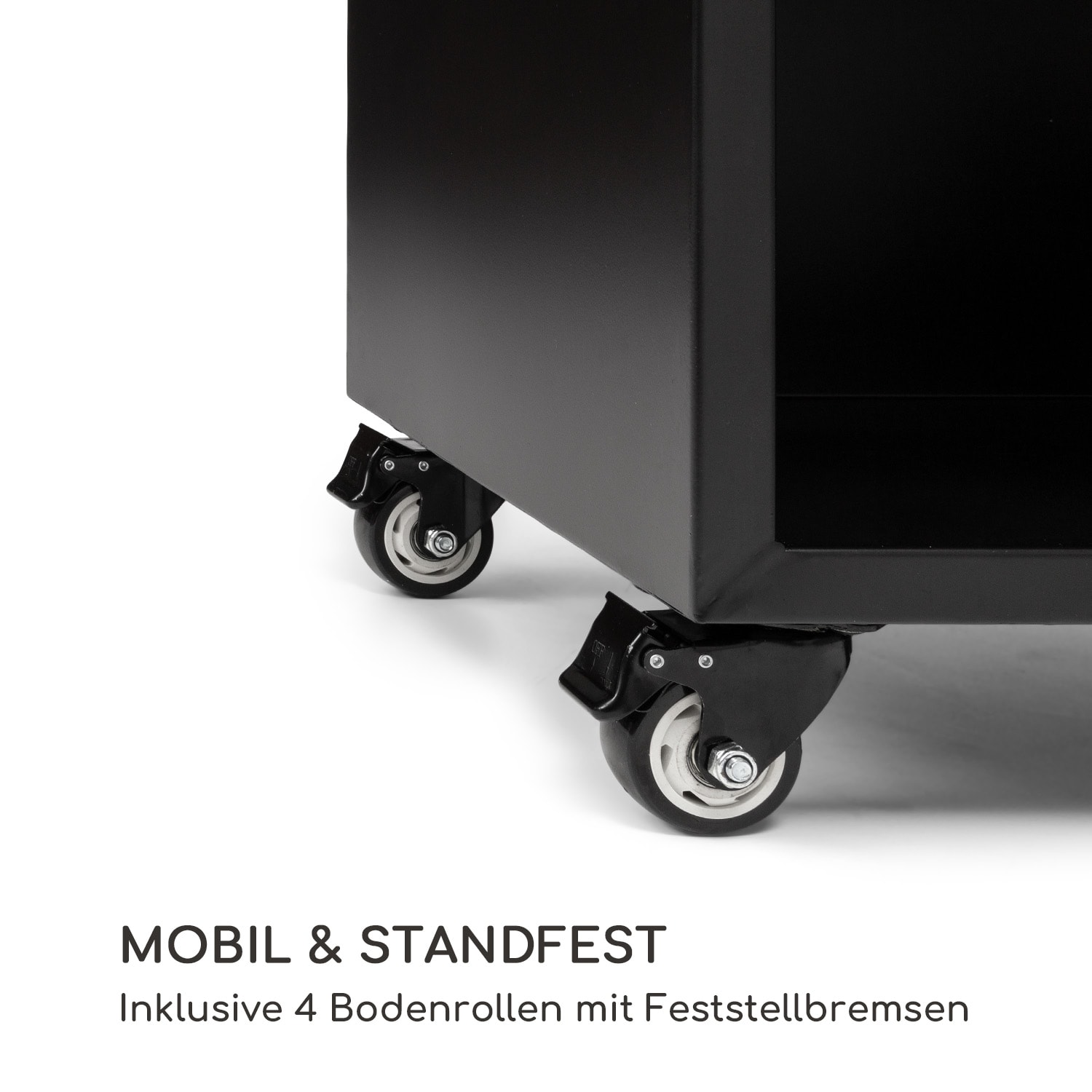 Savage 2.0 Wide Feuerschale Grill Bambus-Schneidebrett Wetterschutz Wagen | Schwarz