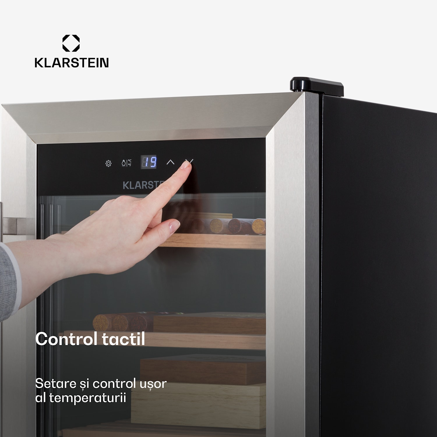 El Presidente 48, Humidor pentru trabucuri, 48L,  3 sertare, 1 compartiment din lemn de cedru Argintiu