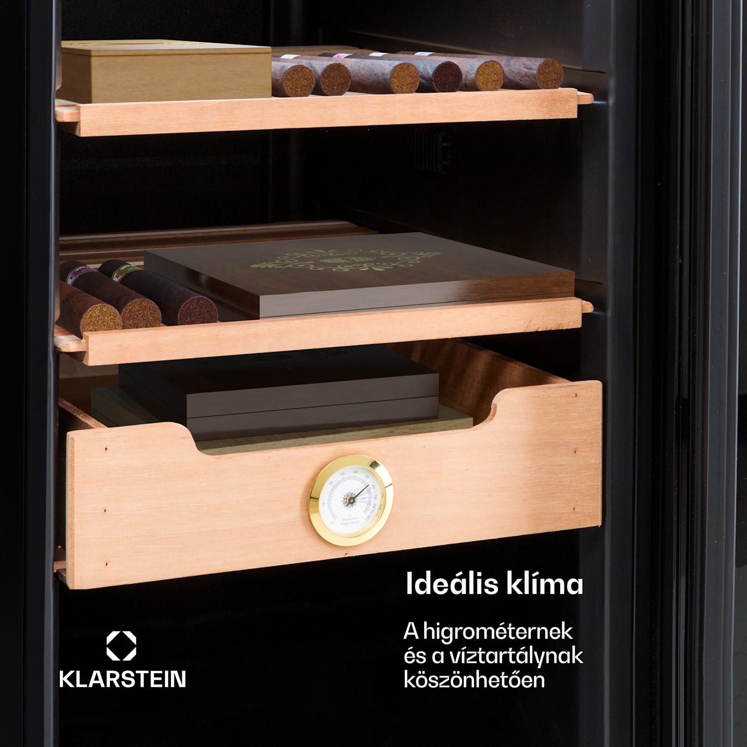 El Presidente 48, humidor, 48 liter, 2 fiók, 1 cédrusfa rekesz 