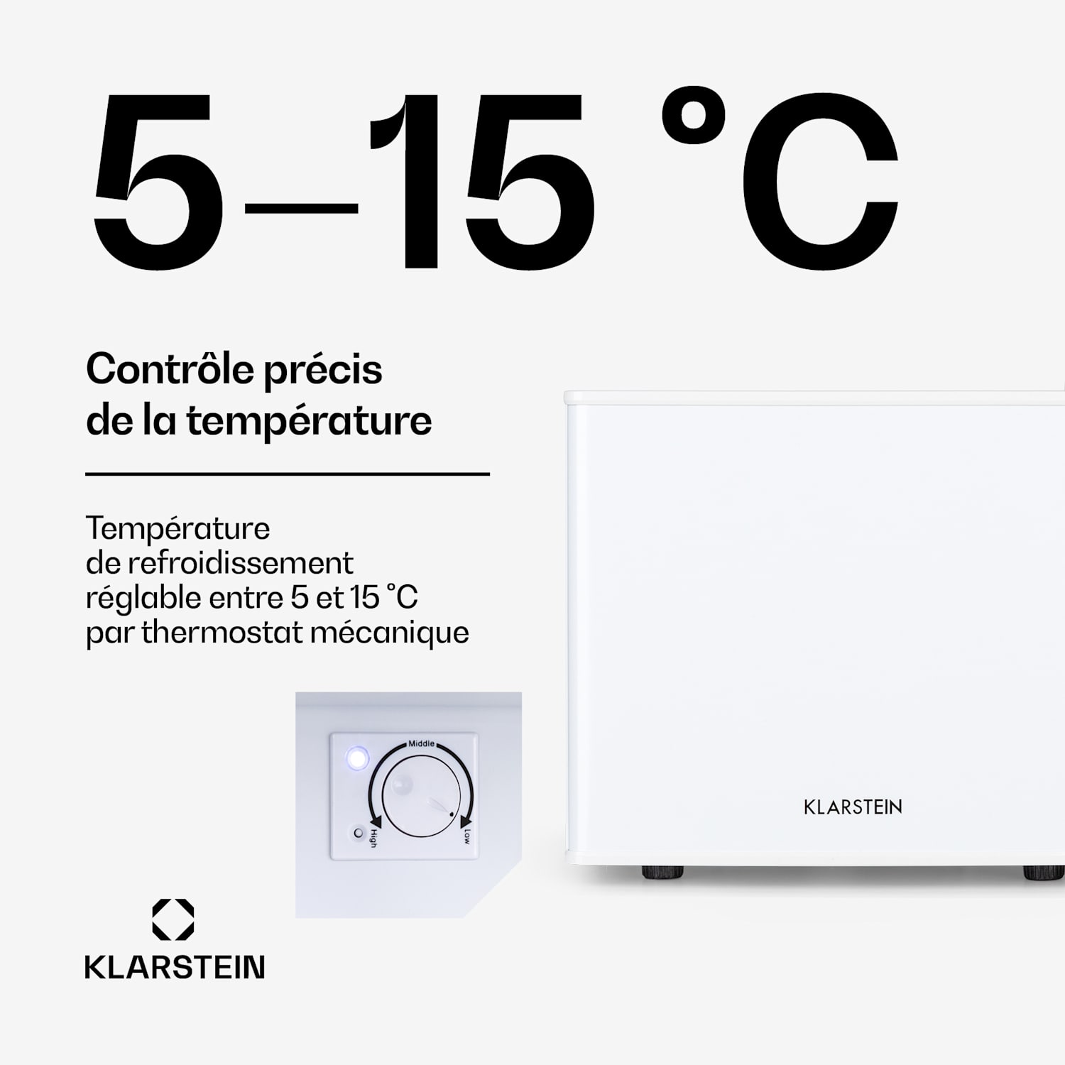 Mini réfrigérateur cachette secrète 2 niveaux 17 L 26 dB thermoélectrique 17 Ltr | Blanc